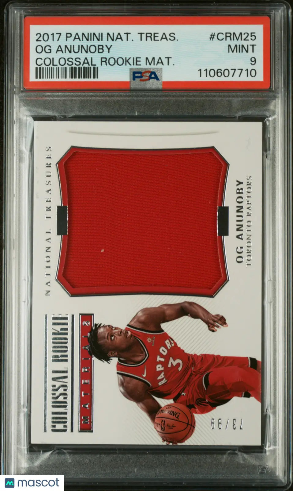 2017 Panini National Treasures Colossal Rookie Materials OG Anunoby NBA Basketball Card PSA 9 /99 - Perfect for Collectors, Sports Memorabilia Display & Investment