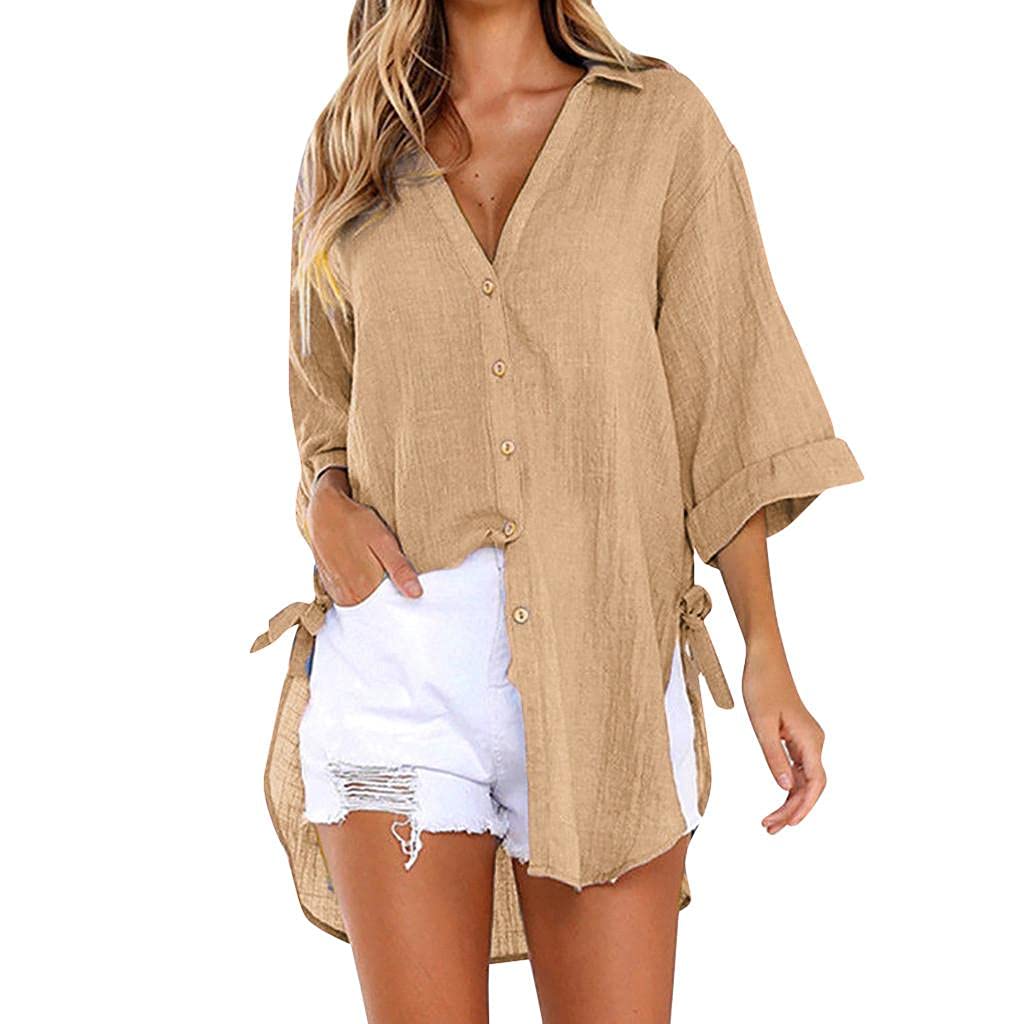 Women's Long Sleeve Color Block V-Neck Pullover Sweater - Casual Tunic Blouse & Tops for Everyday Wear | Perfect for Office, Weekend Outings & Layering