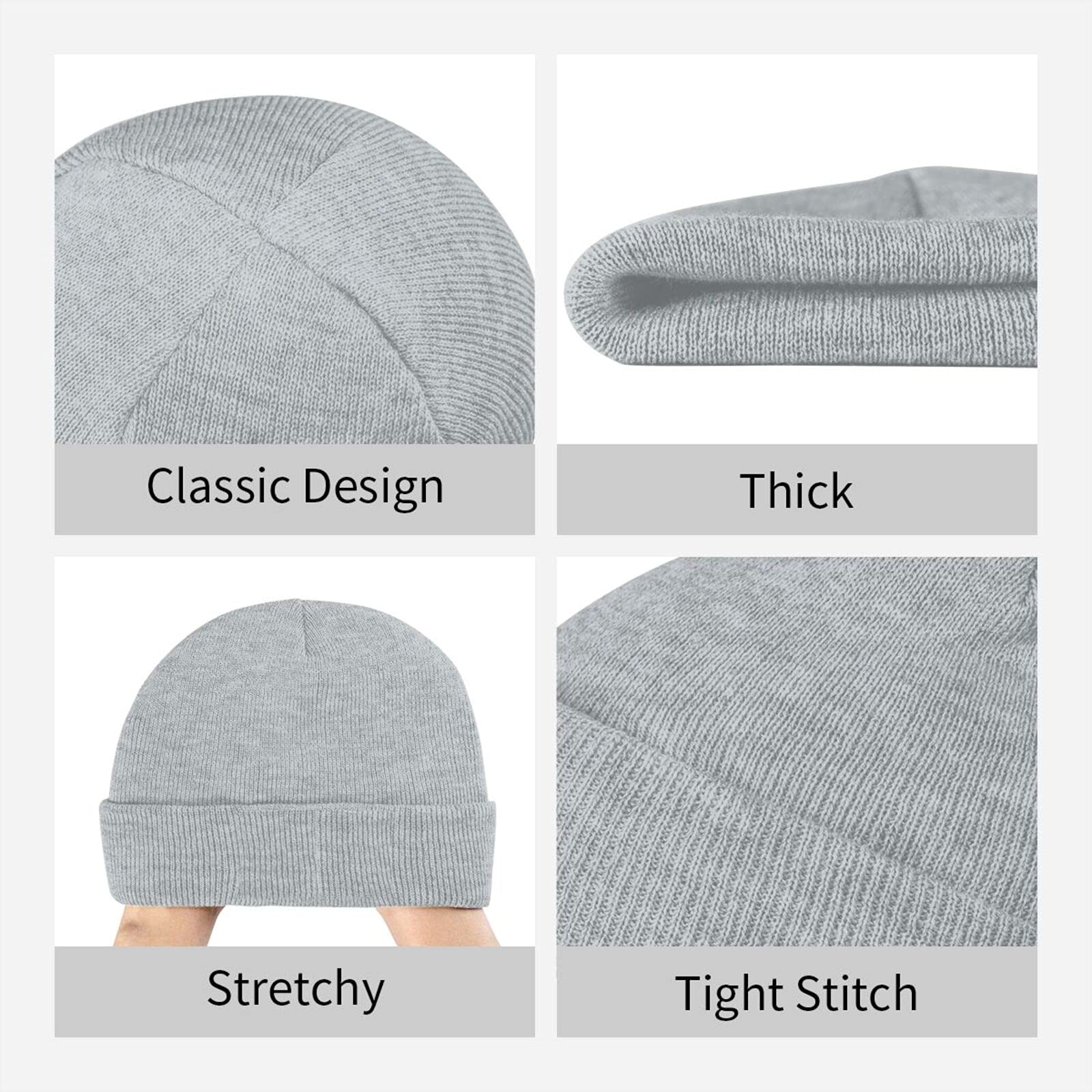 NIMIZIA Unisex Winter Knit Beanie Hat for Men & Women - Warm Fleece-Lined Skull Cap for Hockey, Skiing & Outdoor Activities - Black Cuff Beanie for Cold Weather Protection
