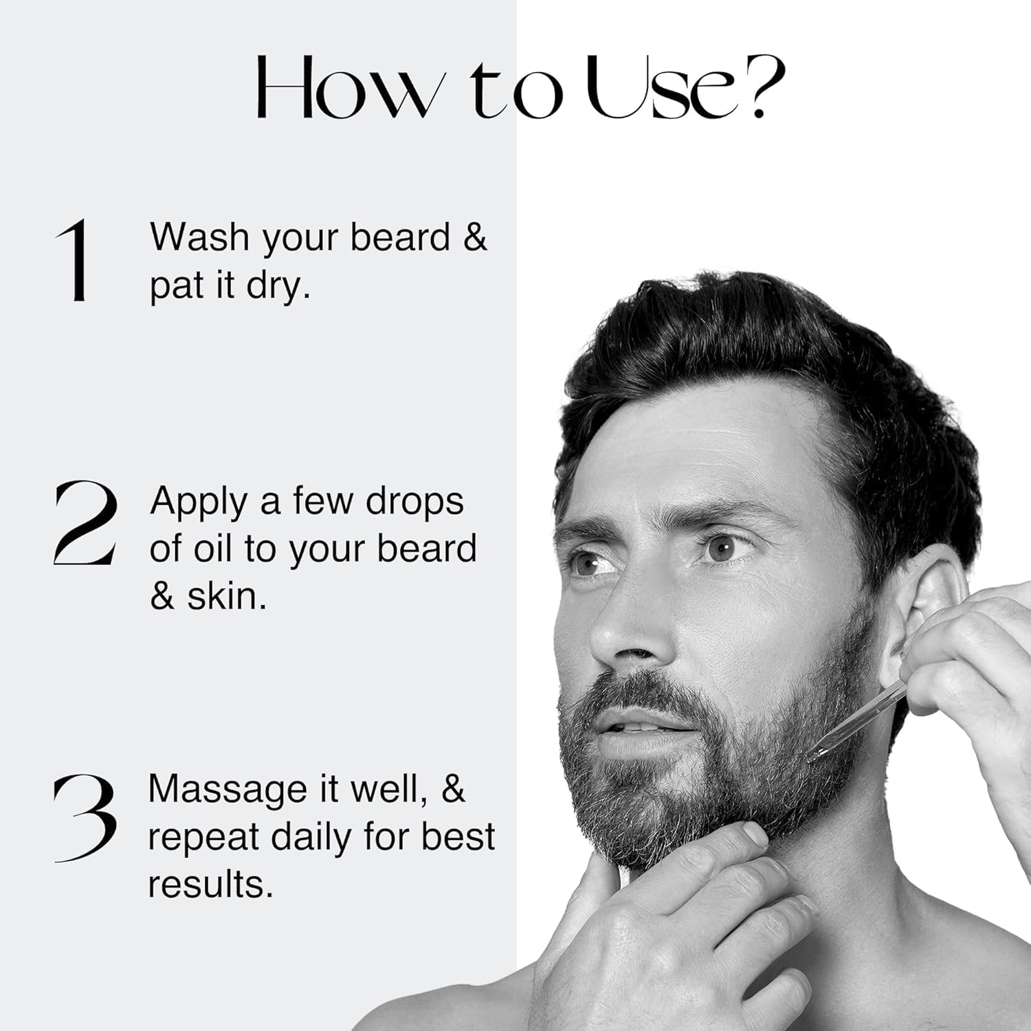 Premium Beard Growth Oil with Capilia Longa, Argan Oil & Vitamin E - Natural Formula for Thicker, Fuller & Healthier Facial Hair - 30ml (1.01 Fl Oz) - Ideal for Daily Grooming, Styling & Men's Beard Care Routine