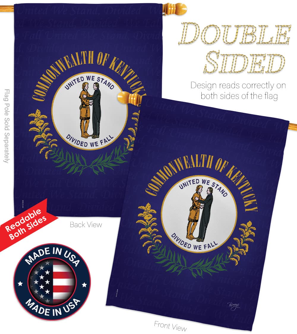 Kentucky Americana Double-Sided House Flag 28x40 - Patriotic Outdoor Decor