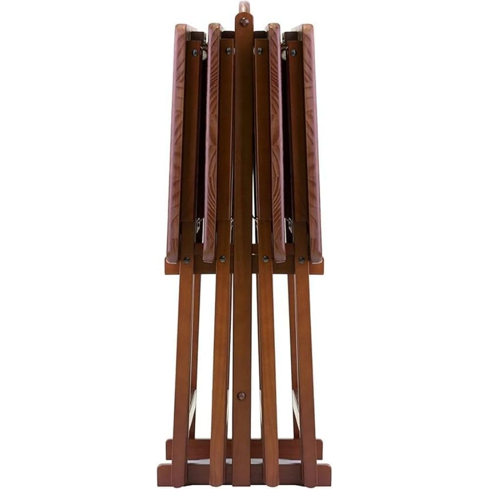5-Piece Alex Set Foldable Snack Table - Walnut Finish Portable Laptop Stand, Dinner Tray & Space-Saving Desk for Dining, Office, Bedroom, Living Room | Sturdy Wooden Multi-Purpose Furniture for Work, Study & Entertainment