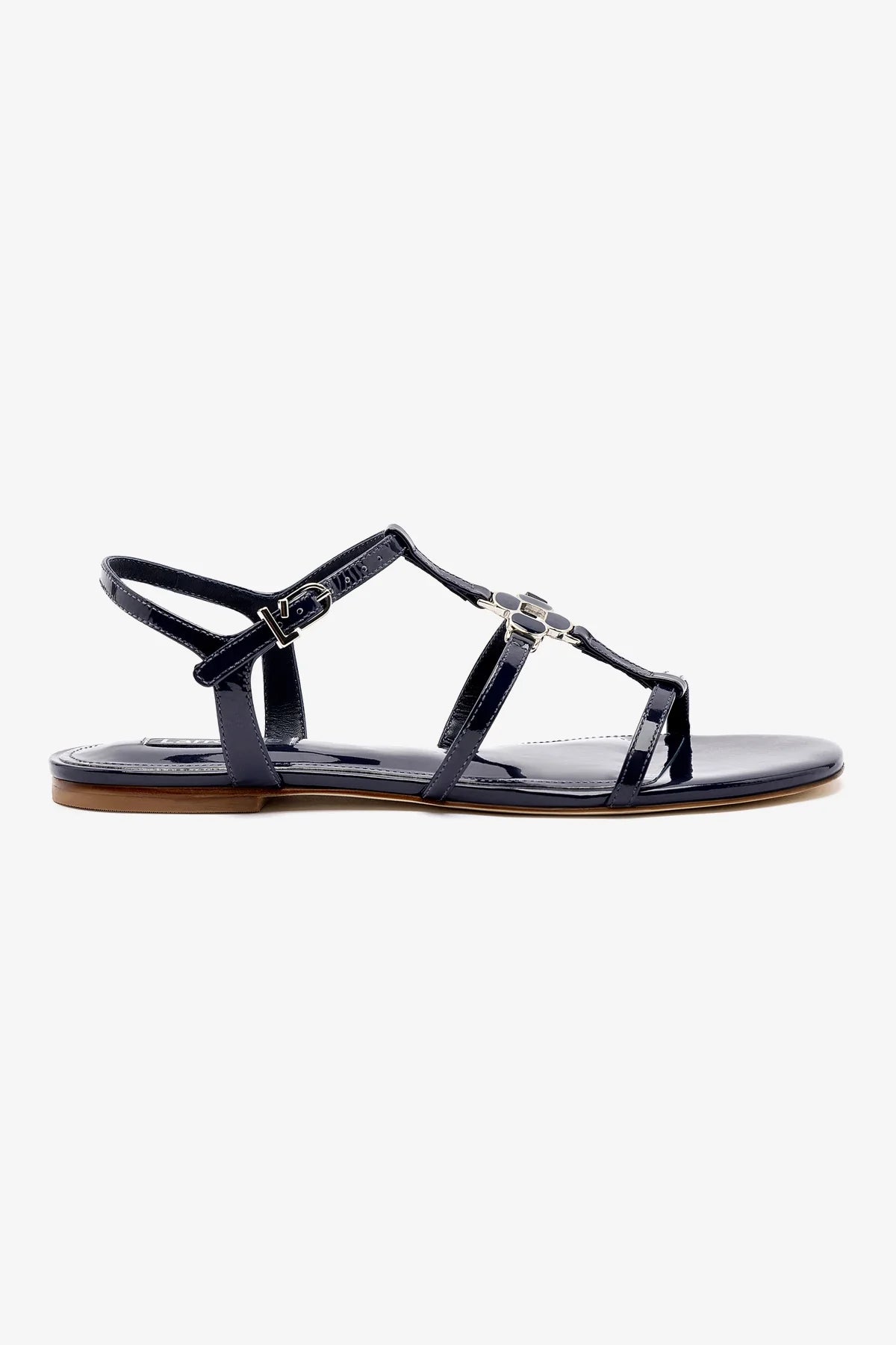 Hana Flat Shoes in Navy Patent Leather - Comfortable & Stylish Women's Ballet Flats for Work, Office, and Casual Wear