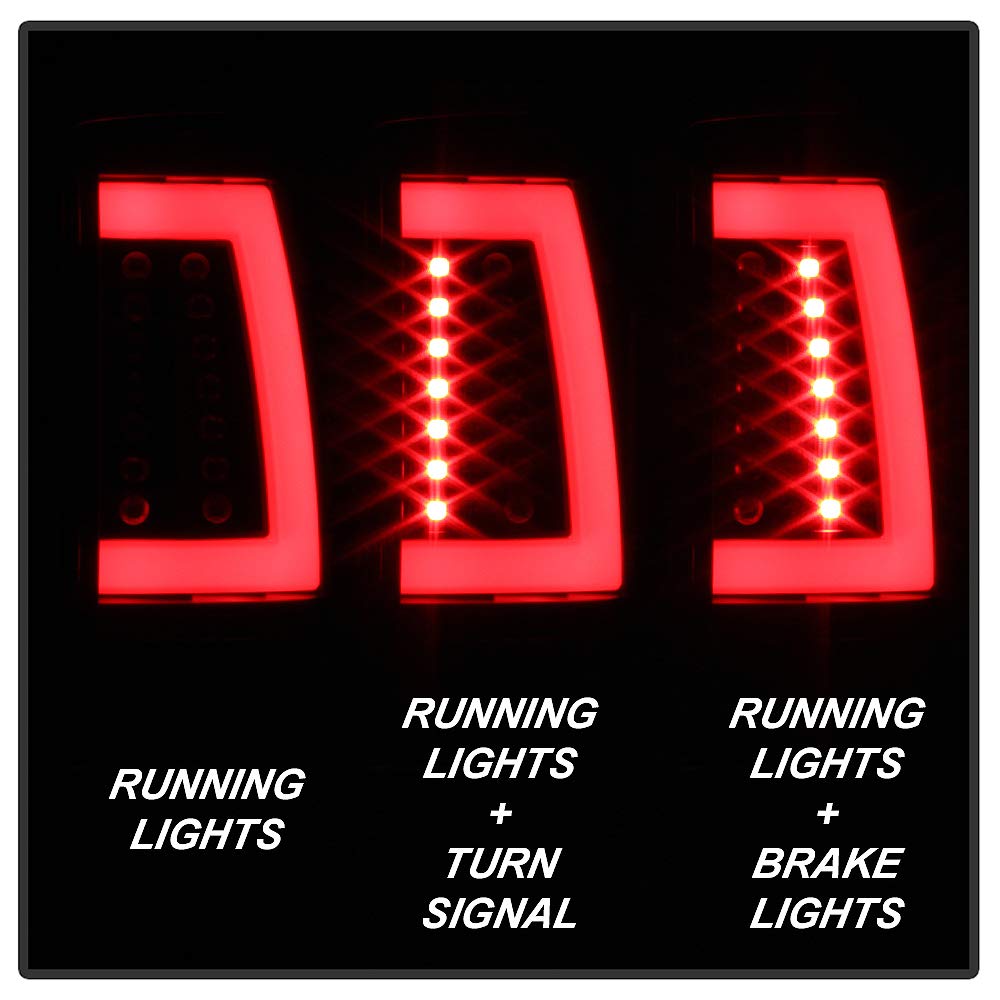 ACANII V2 Black LED Tube Tail Lights Brake Lamps for 2000-2006 Chevy Suburban Tahoe GMC Yukon - Driver & Passenger Side - Upgrade Your Ride with Durable LED Lighting for Night Driving and Enhanced Safety