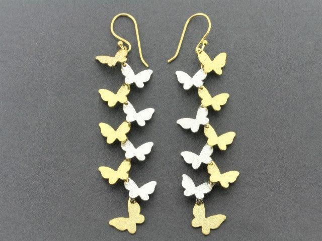 22Kt Gold on Silver Butterfly Wishes Drop Earrings - Elegant Dangle Jewelry for Women, Perfect for Parties, Weddings & Special Occasions