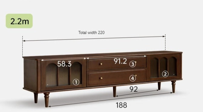 Stylish Poplar Solid Wood TV Stand - American Modern Design for Living Room & Home Theater Setup