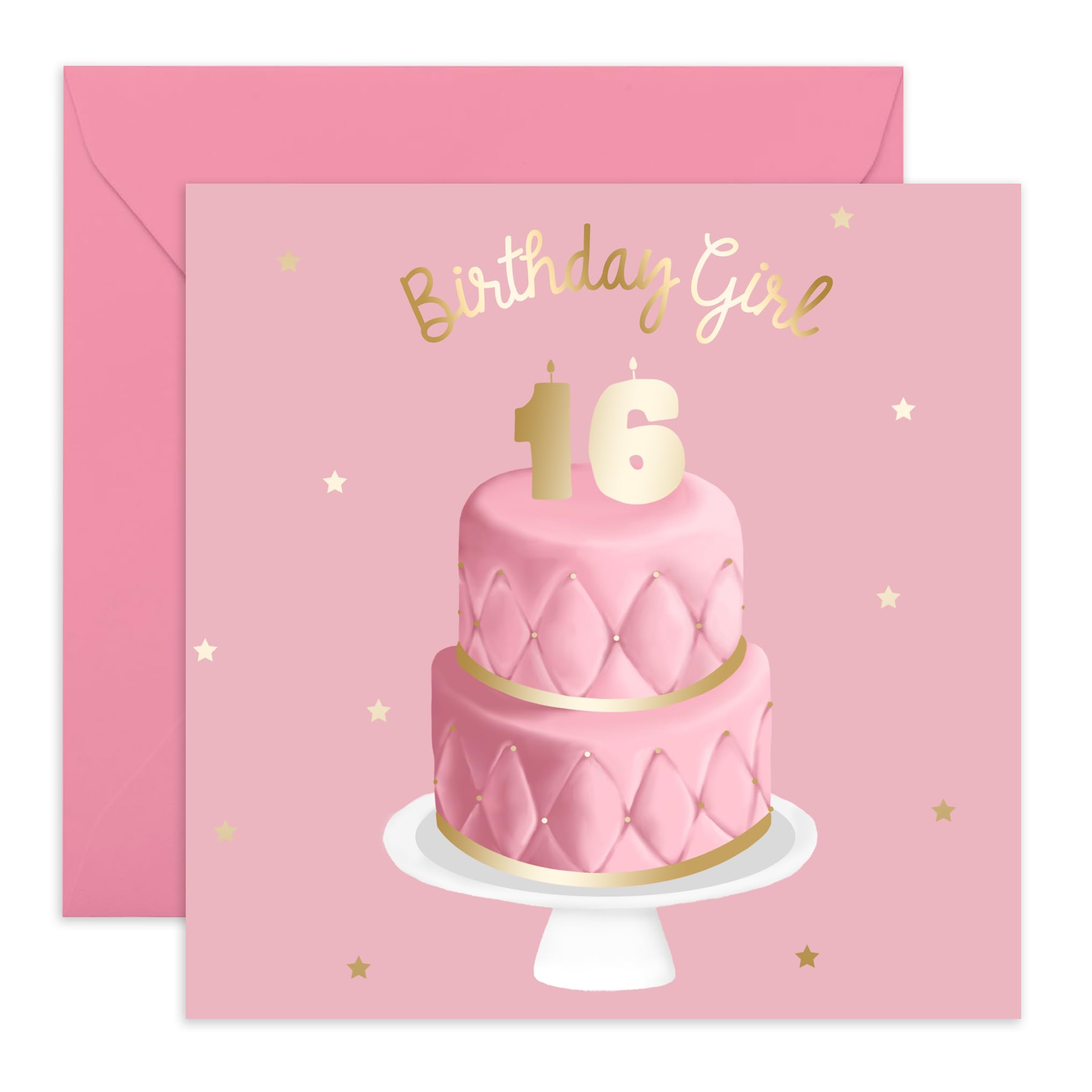 Sweet 16th Birthday Card for Girls - 'Birthday Girl' Greeting Card with Cute Stickers - Perfect Daughter Birthday Gift for Teens - Ideal for Parties, Celebrations & Special Moments
