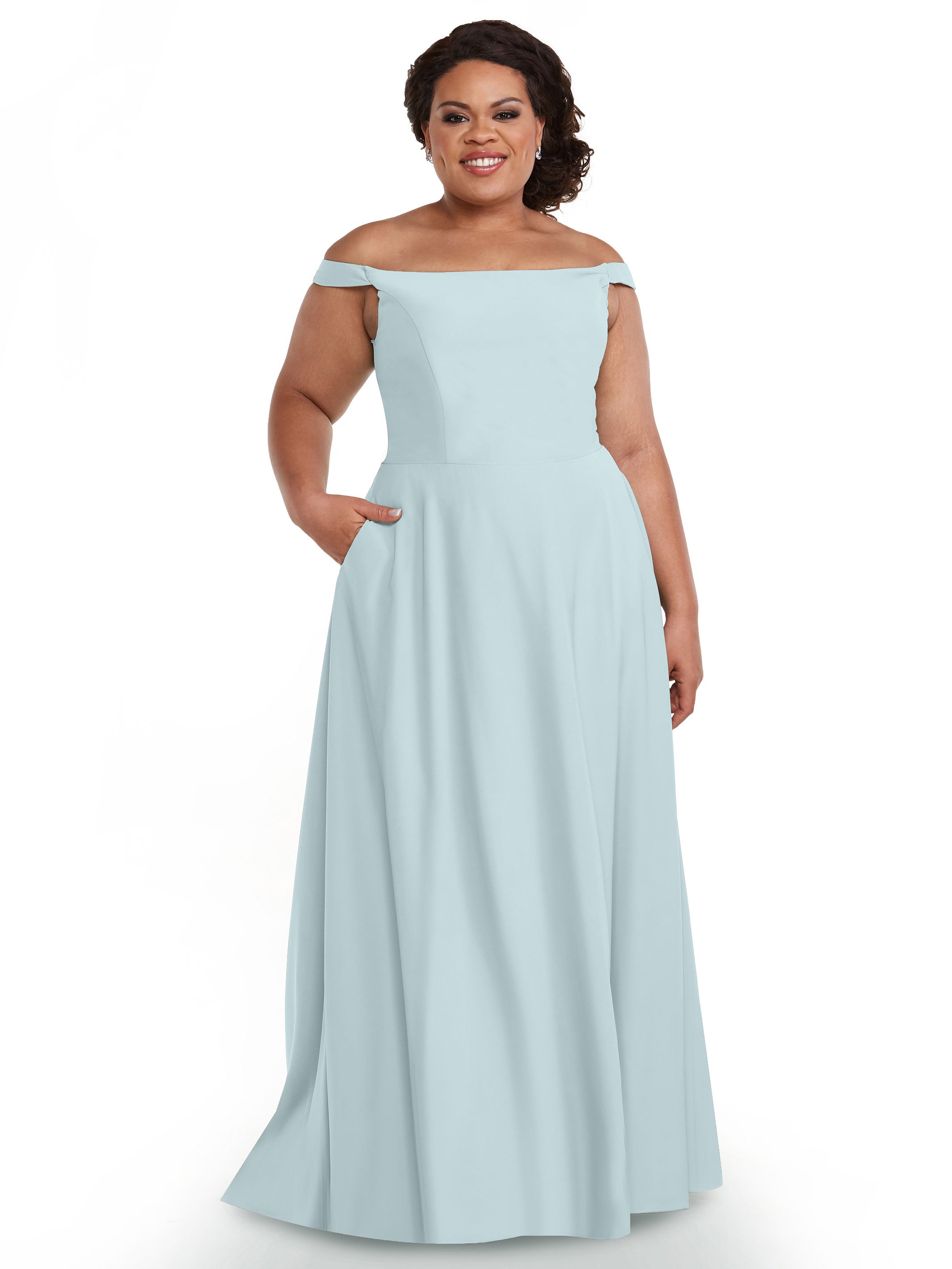 Elegant Off-the-Shoulder Stretch Chiffon A-Line Bridesmaid Dress - Perfect for Weddings, Parties & Formal Events (Style 83005)
