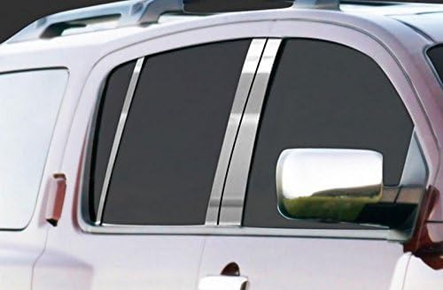 6-Piece Chrome Pillar Trim Covers for Nissan Titan 2004-2013 - Upgrade Your Truck's Exterior Style & Protection (Perfect for Car Shows, Off-Roading & Daily Driving)