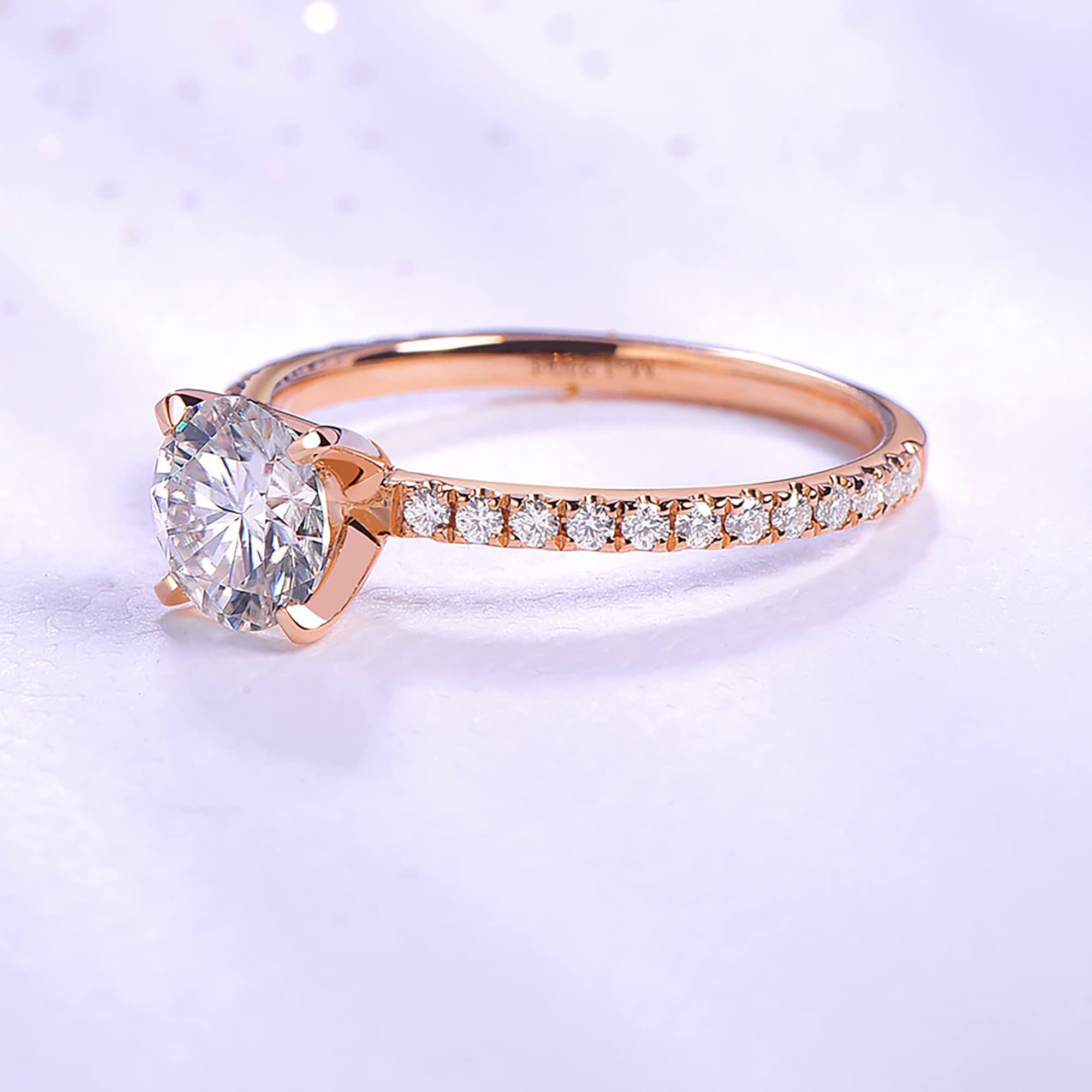 14K Gold Moissanite Engagement Ring 1ct Solitaire - Durable Wedding Band for Women, Anniversary Gift, Promise Ring - Perfect for Proposals, Bridal Jewelry & Special Occasions
