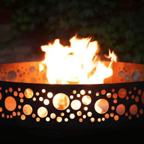 Cook King Boston Fire Pit - Outdoor Wood Burning Fire Pit for Backyard, Patio, Camping - Heavy Duty Steel Fire Bowl with Spark Screen & Poker Tool