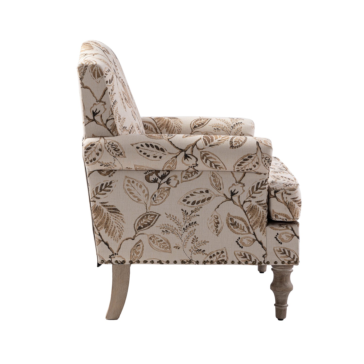 Raphael Farmhouse Armchair with Wooden Legs - Sturdy Frame Accent Chair for Living Room, Bedroom & Office (Multiple Styles Available)