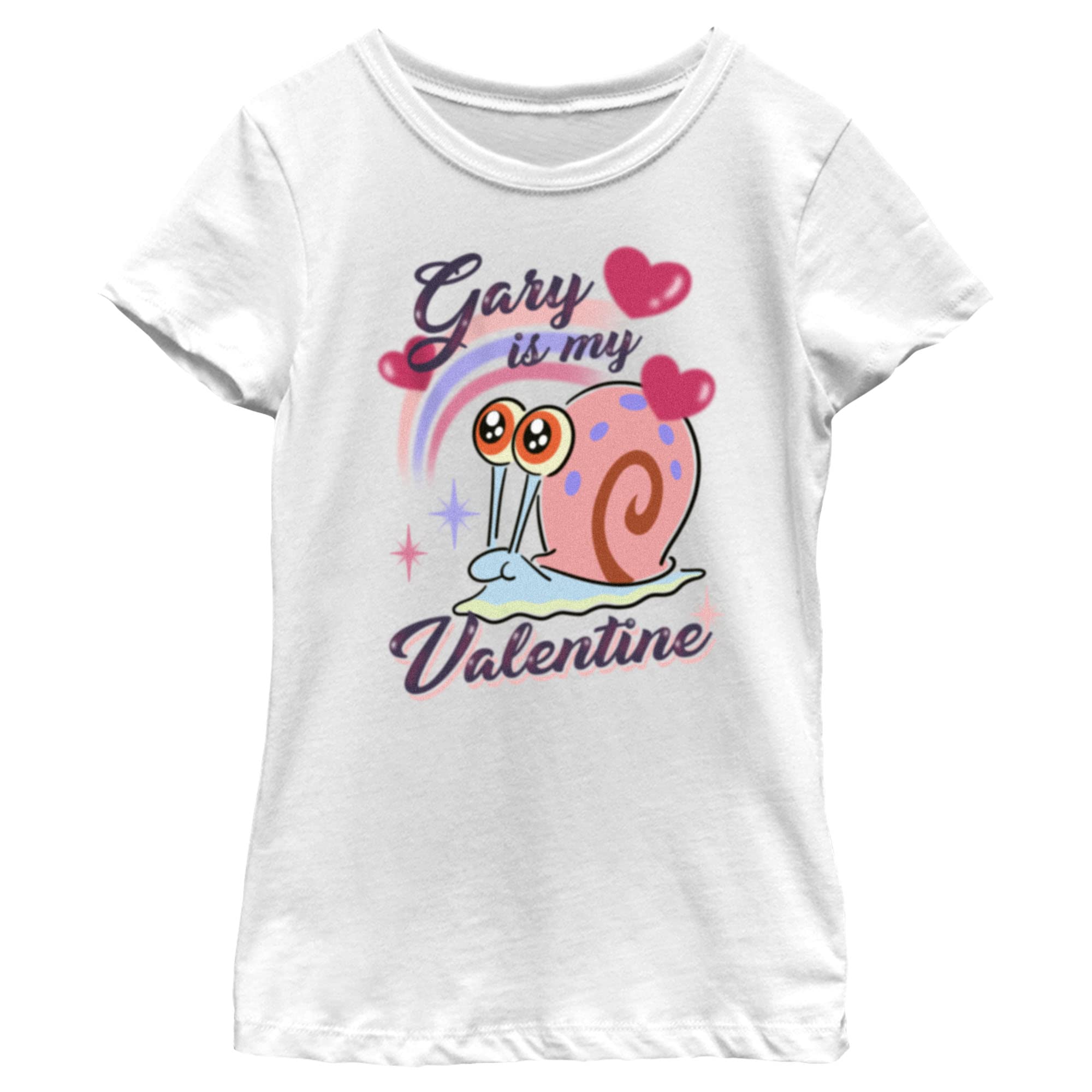 Spongebob Squarepants Gary Be Mine Girls Short Sleeve Graphic Tee Shirt - Cute Cartoon T-Shirt for Kids & Teens - Perfect for School, Playdates & Casual Outfits
