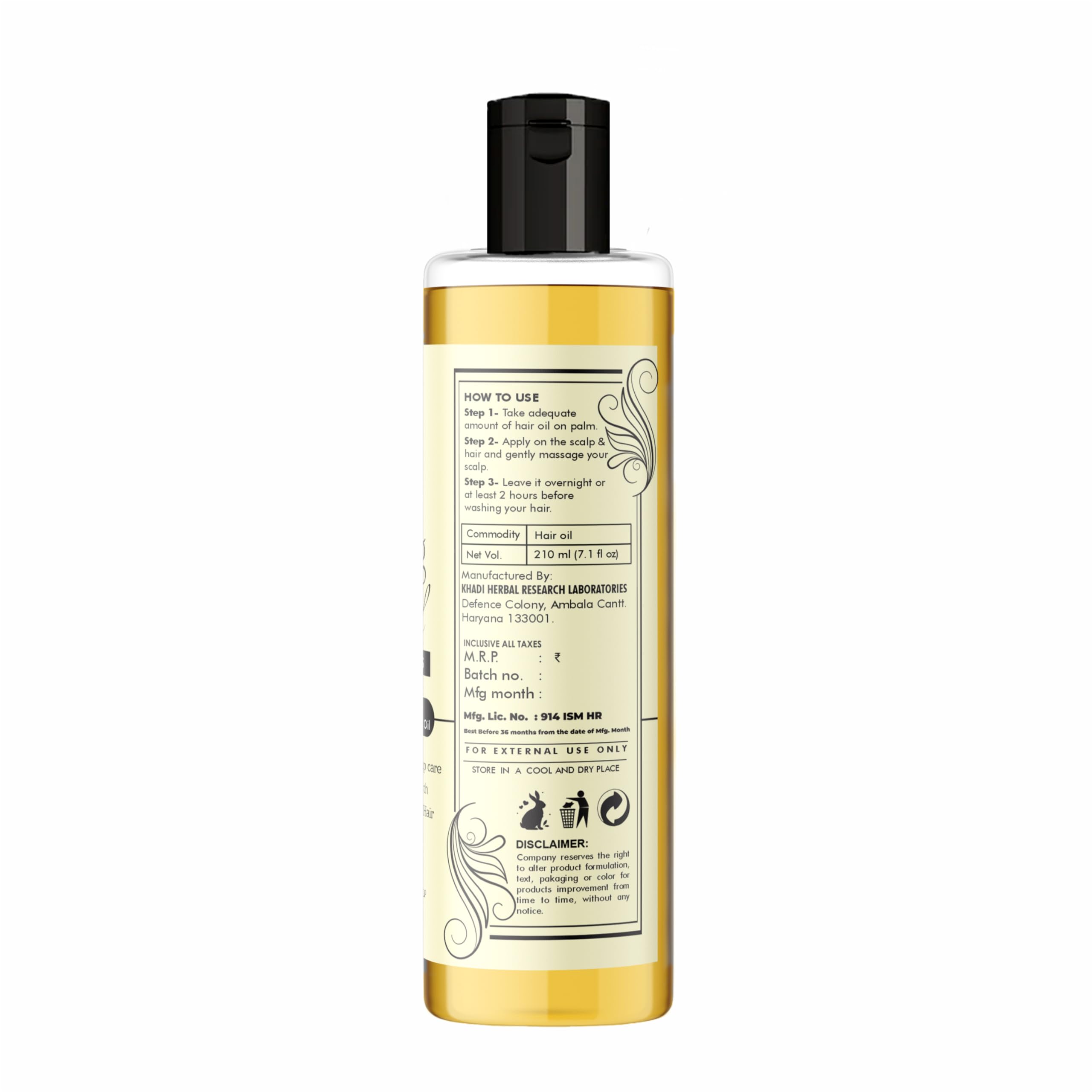 Khadi Natural Herbal Hair and Body Olive Oil - 210ml (Pack of 2) | Organic Moisturizer for Dry Hair & Skin | Perfect for Massage, Aromatherapy & Daily Nourishment