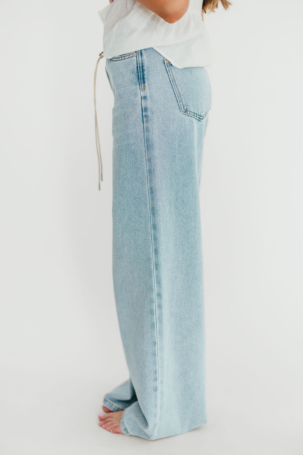 Stylish Jade Drawstring Wide Leg Jeans for Women - Comfortable & Trendy Casual Pants for Everyday Wear, Lounge, and Street Style