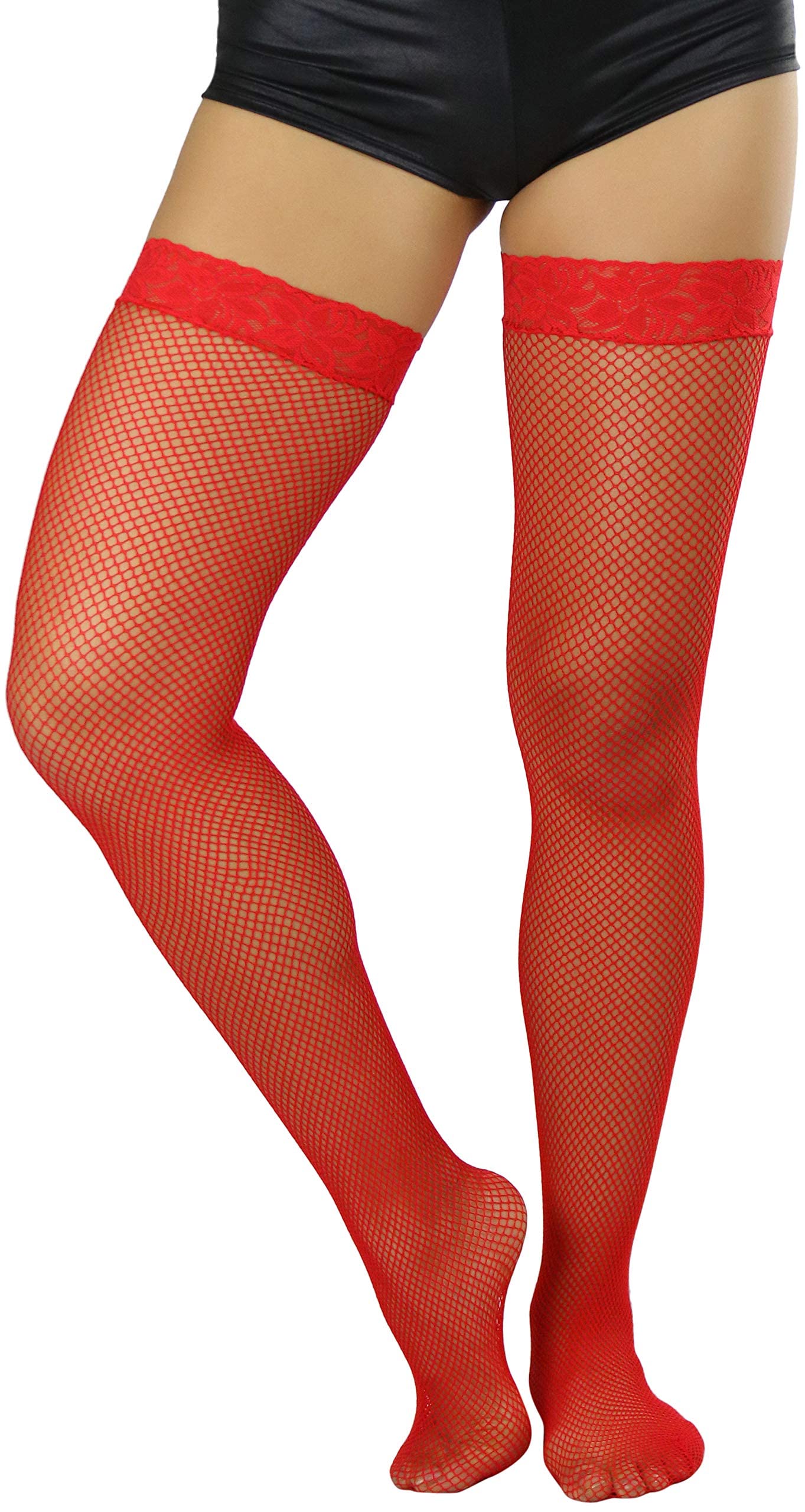 ToBeInStyle Women’s Bright & Vibrant Fishnet Thigh High Stockings - Sexy Fashion Tights for Parties, Cosplay & Night Out Outfits