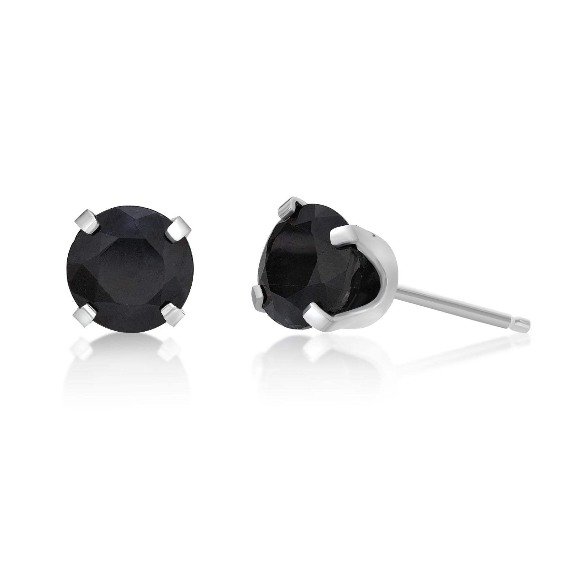 14K Yellow or White Gold Natural Gemstone Round Stud Earrings for Women - 5mm Push Back Birthstone Jewelry by Lavari Jewelers | Perfect Gift for Birthday, Anniversary & Everyday Wear