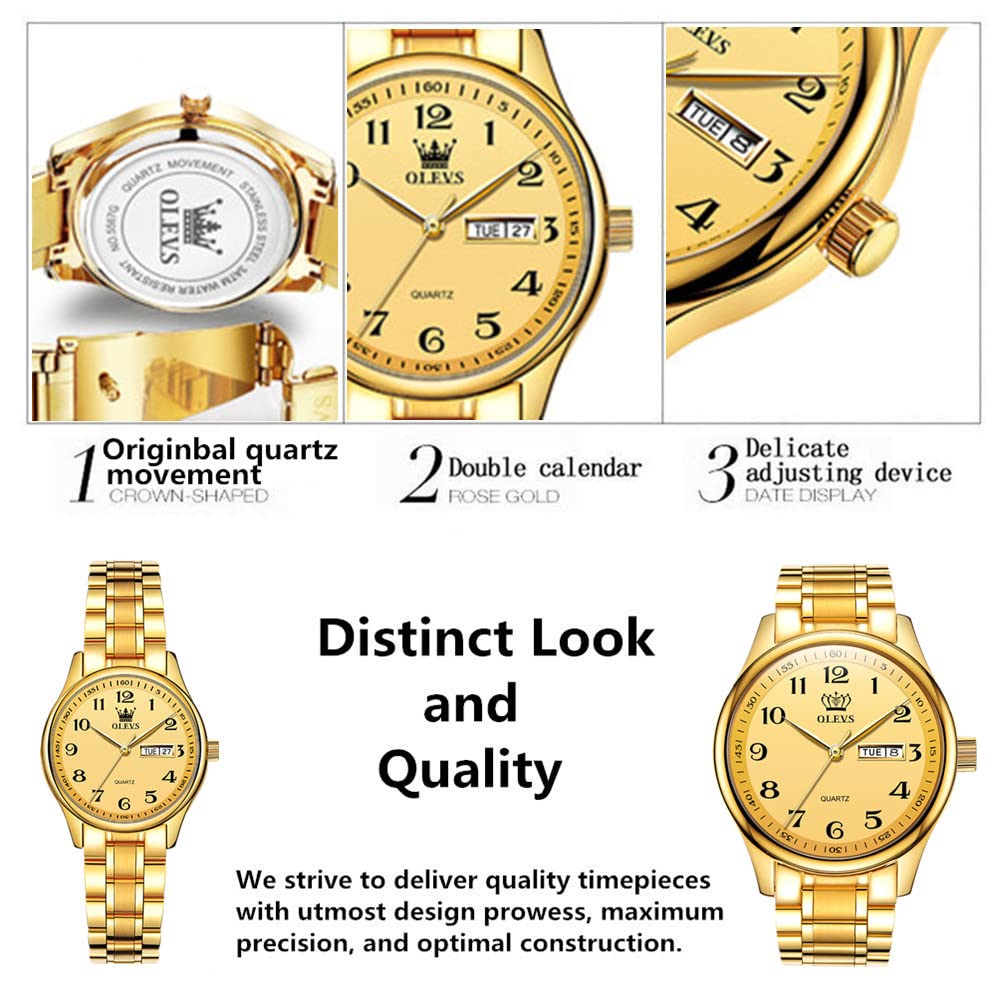 OLEVS Women's Classic Analog Quartz Watch - Stainless Steel Waterproof Roman Numeral Date Wristwatch for Business & Casual Wear | Perfect for Office, Daily Use & Special Occasions