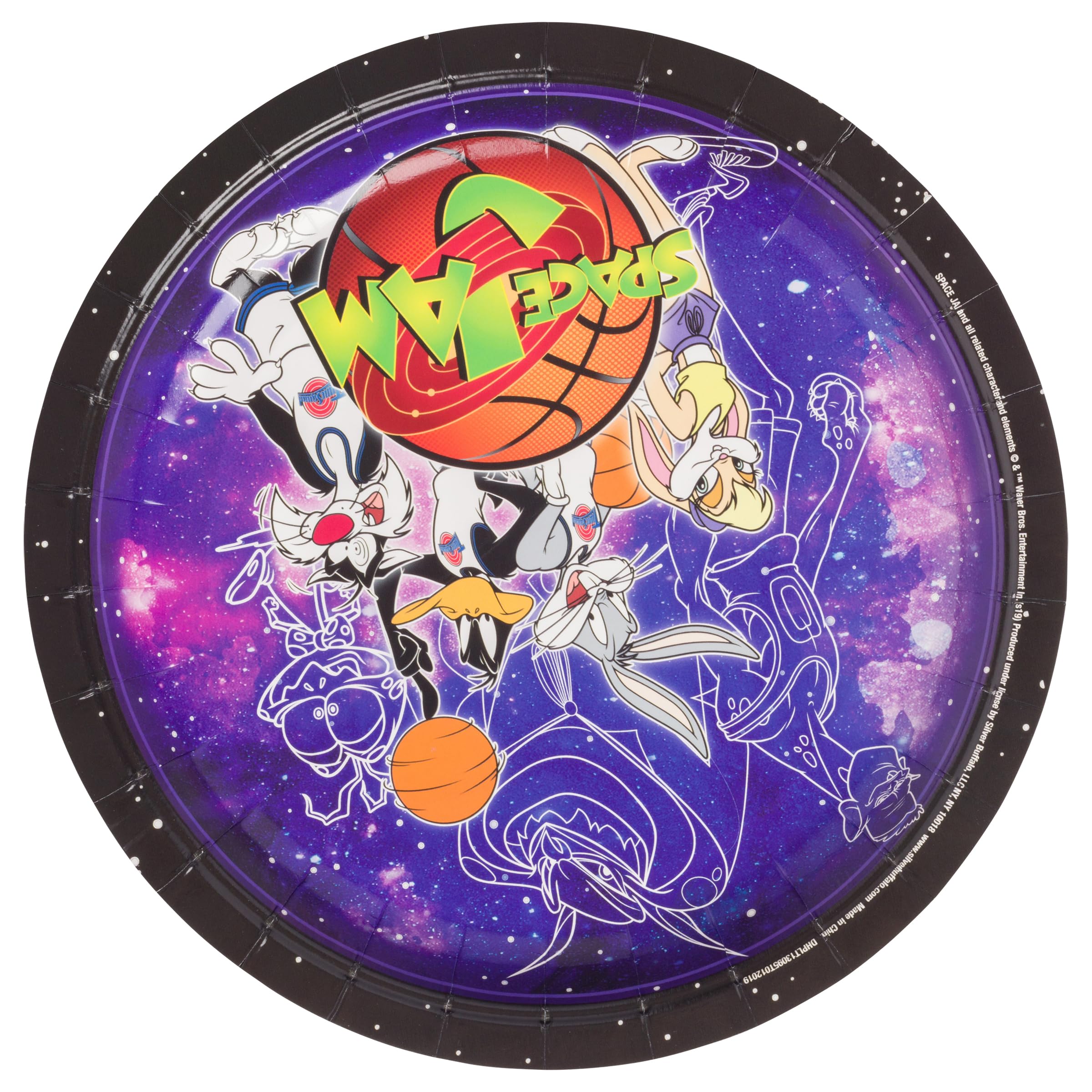 Silver Buffalo Space Jam Toons & Monsters 60-Piece Party Pack Set - Paper Plates, Cups & Napkins for Birthday, Baby Shower & Themed Celebrations
