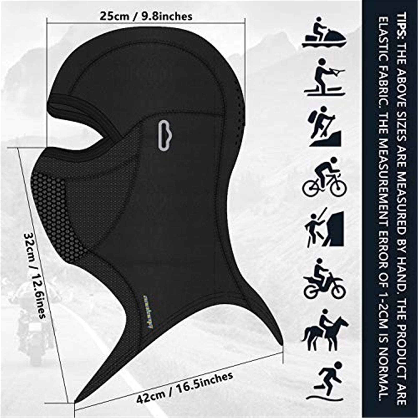 Windproof Thermal Balaclava Ski Mask for Men & Women - Winter Scarf Neck Warmer Hood for Cycling, Running, Snowboarding - Perfect for Cold Weather Outdoor Sports & Winter Activities