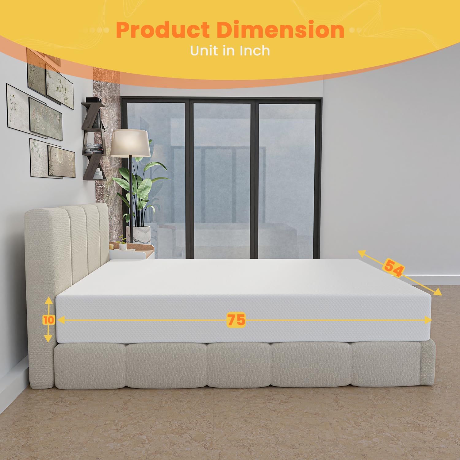 10 Inch Full Size Mattress - Gel Memory Foam for Pressure Relief & Cooling, CertiPUR-US Certified, Bed-in-a-Box (75