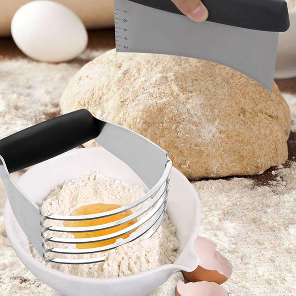 UPKOCH 3-Piece Stainless Steel Pastry Cutter Set - Dough Blender, Scraper & Pastry Brush for Baking, Cooking & BBQ - Perfect for Home Kitchen & Restaurant Use