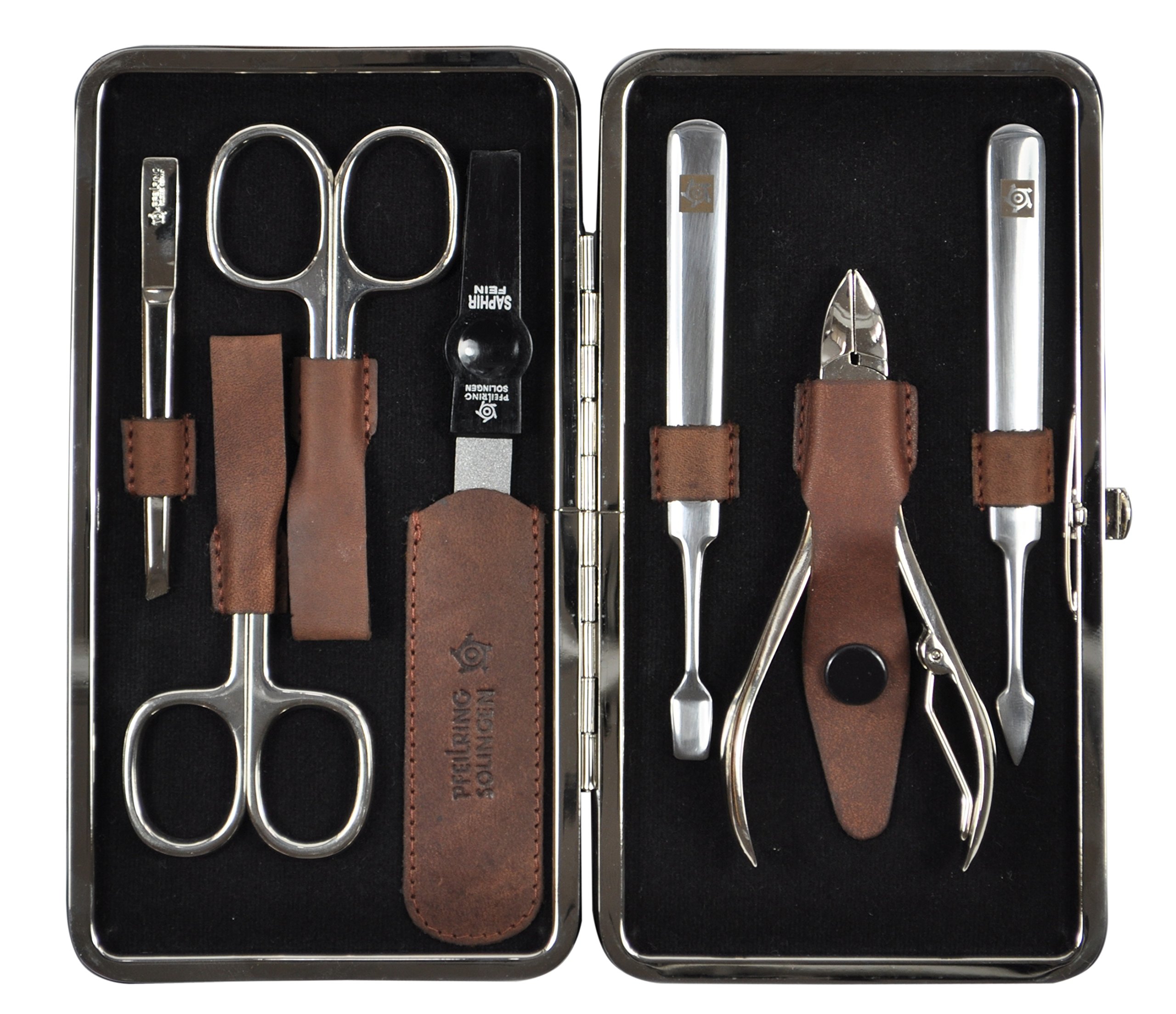 Elegant Antique Brown Manicure Case - Portable Nail Care Organizer for Travel, Home & Salon Use