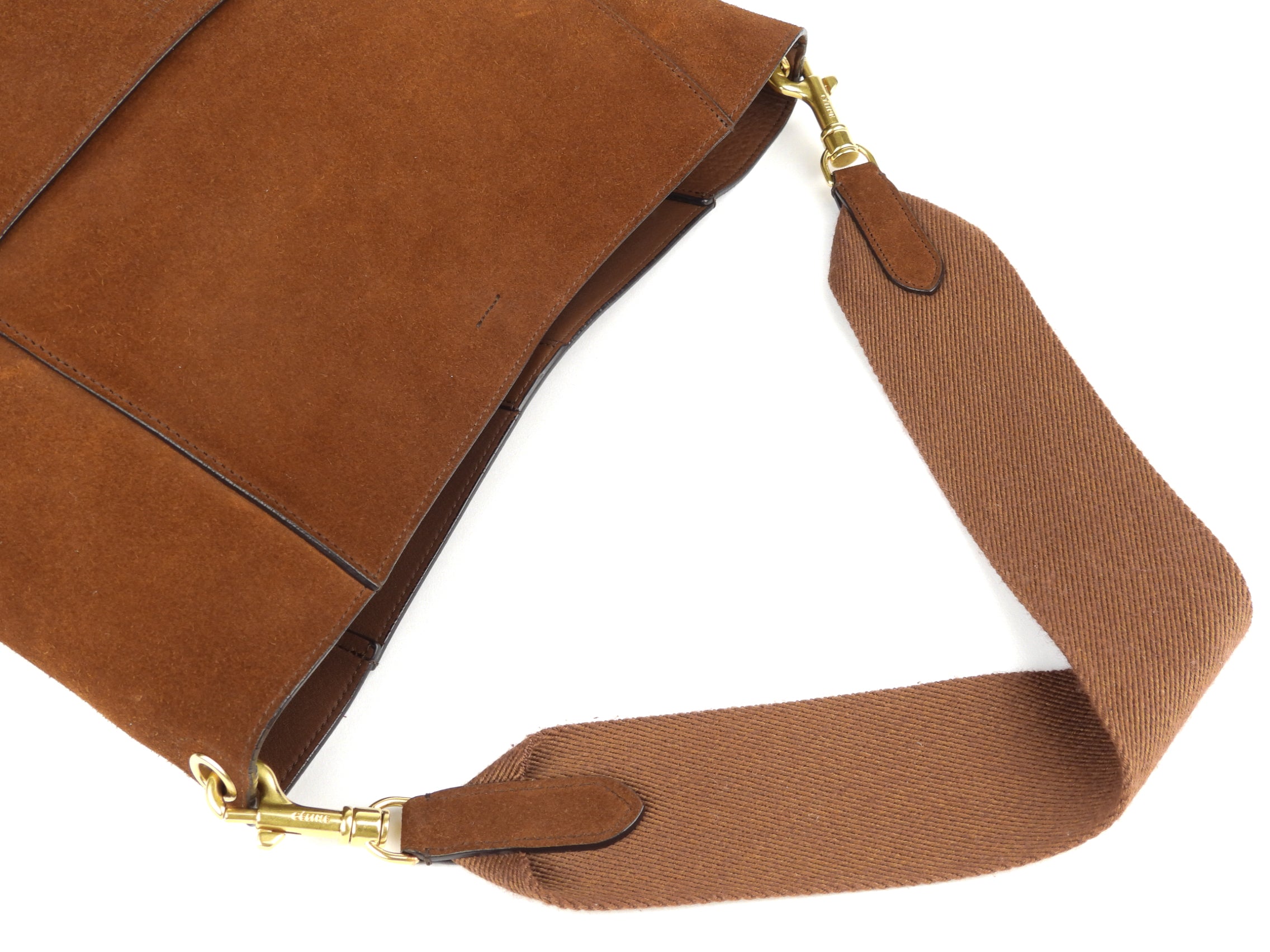 Celine Brown Suede Leather Large Sangle Seau Shoulder Bucket Bag for Women | Luxury Designer Handbag | Perfect for Work, Travel & Evening Out