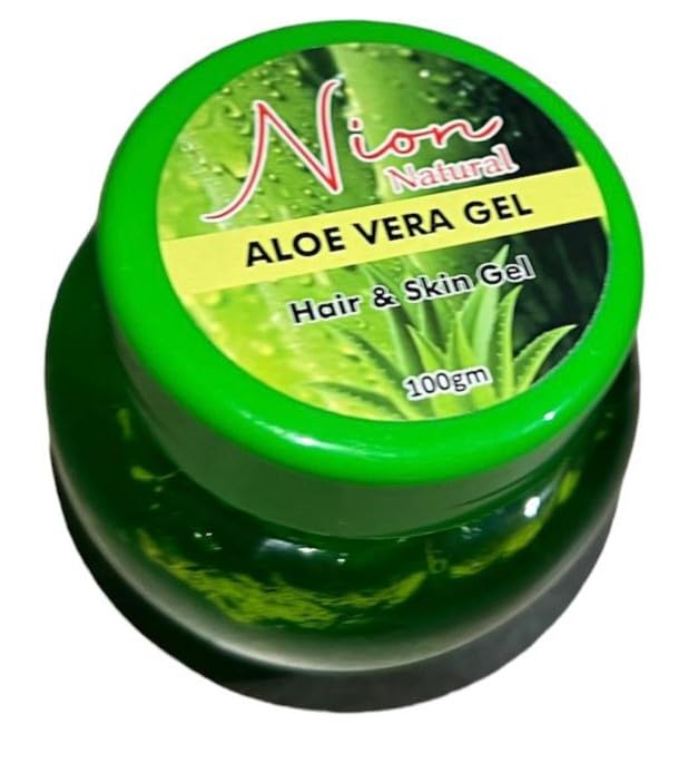 Nion Natural Aloe Vera Skin & Hair Gel - 100gm (Pack of 4) | Moisturizing & Soothing for Sunburn, Dry Skin & Frizzy Hair | Perfect for Daily Skincare & Haircare Routine