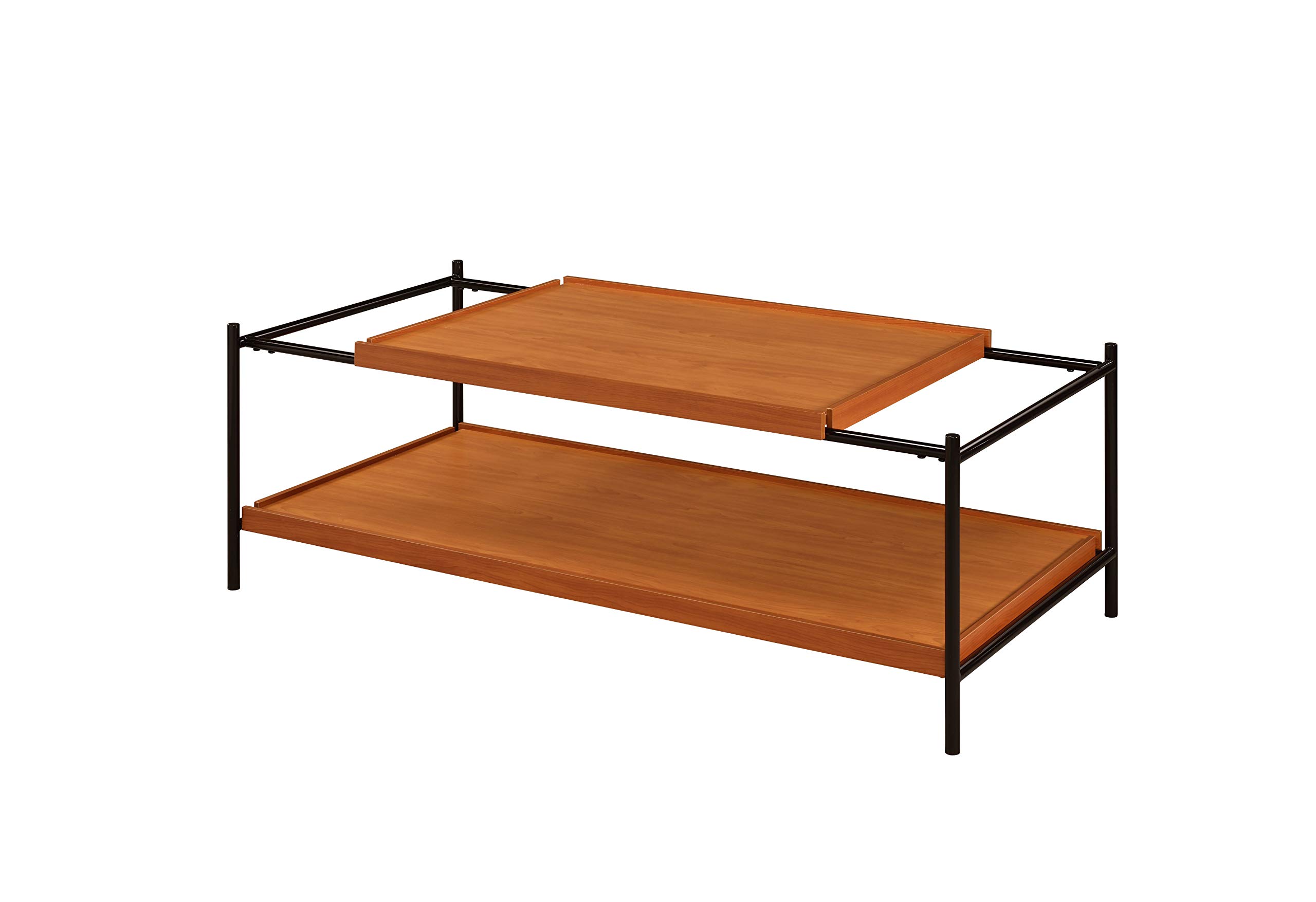 Honey Oak & Black Coffee Table - Side Table, End Table, Sofa Table, Telephone Stand, or Plant Stand for Living Room | Perfect for Home Decor, Small Spaces & Modern Interiors