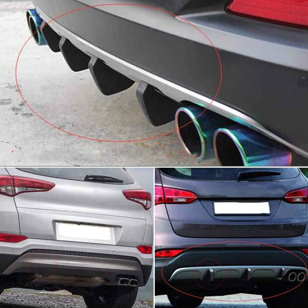 4PCS Black Car Rear Bumper Spoiler Diffuser - Shark Fin Anti-Crash Protector Cover with Body Splitter Kit | Durable Bumper Guard for Sedans, SUVs & Trucks | Enhances Style & Protects Against Scratches