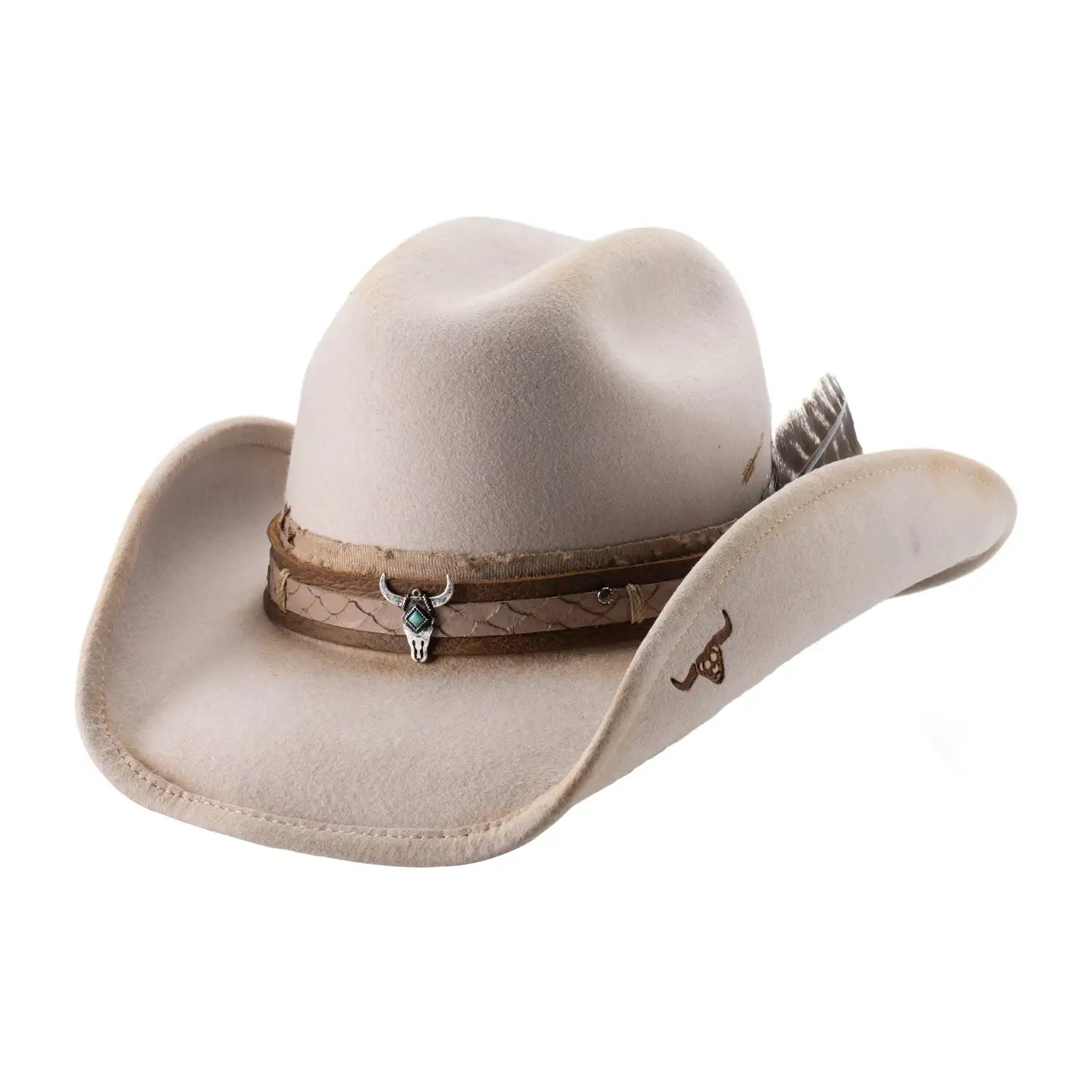Premium Bullhide & Wool Felt Cowboy Hat for Men - Western Style Rancher Hat for Outdoor Rodeo, Horseback Riding & Country Fashion