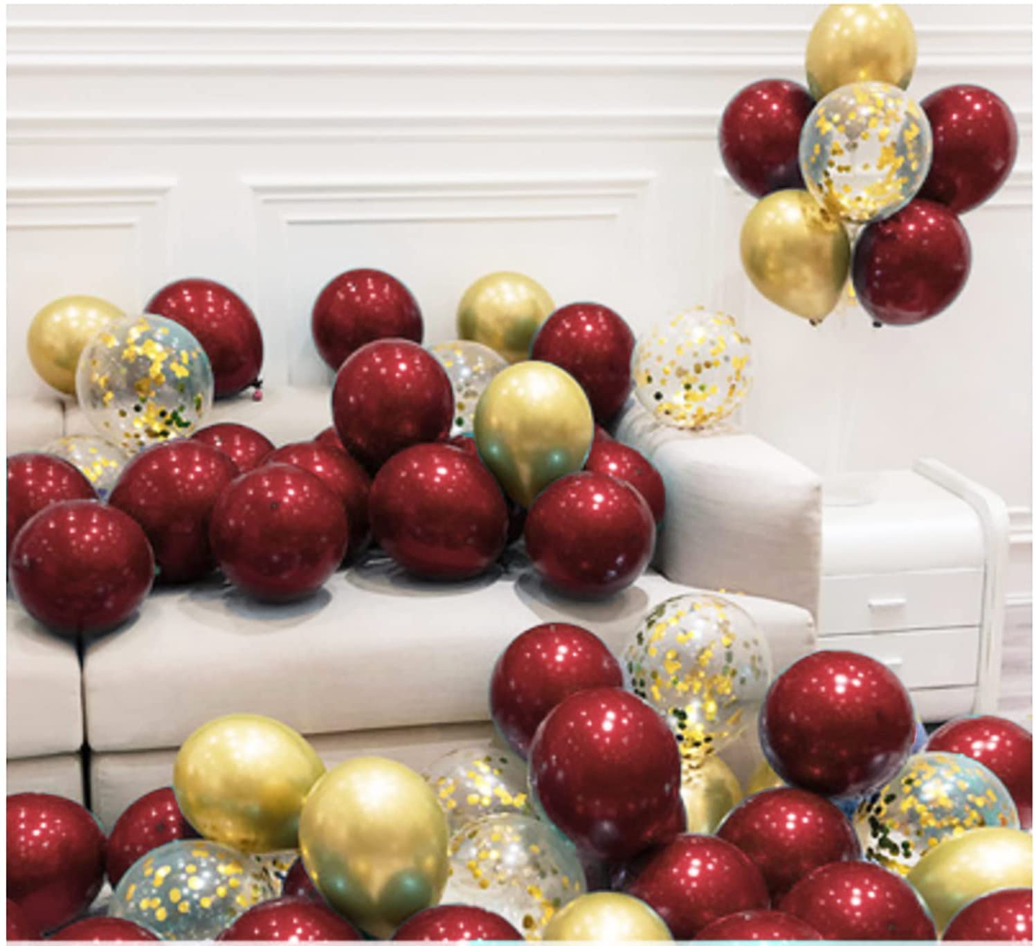 2025 Maroon & Gold Graduation Decorations | Burgundy Graduation Party Supplies | Fall Bridal Shower Decor | Maroon Gold Balloons | Elegant Birthday Party Decor for Women - Perfect for Graduation Ceremonies, Fall Weddings & Birthday Celebrations