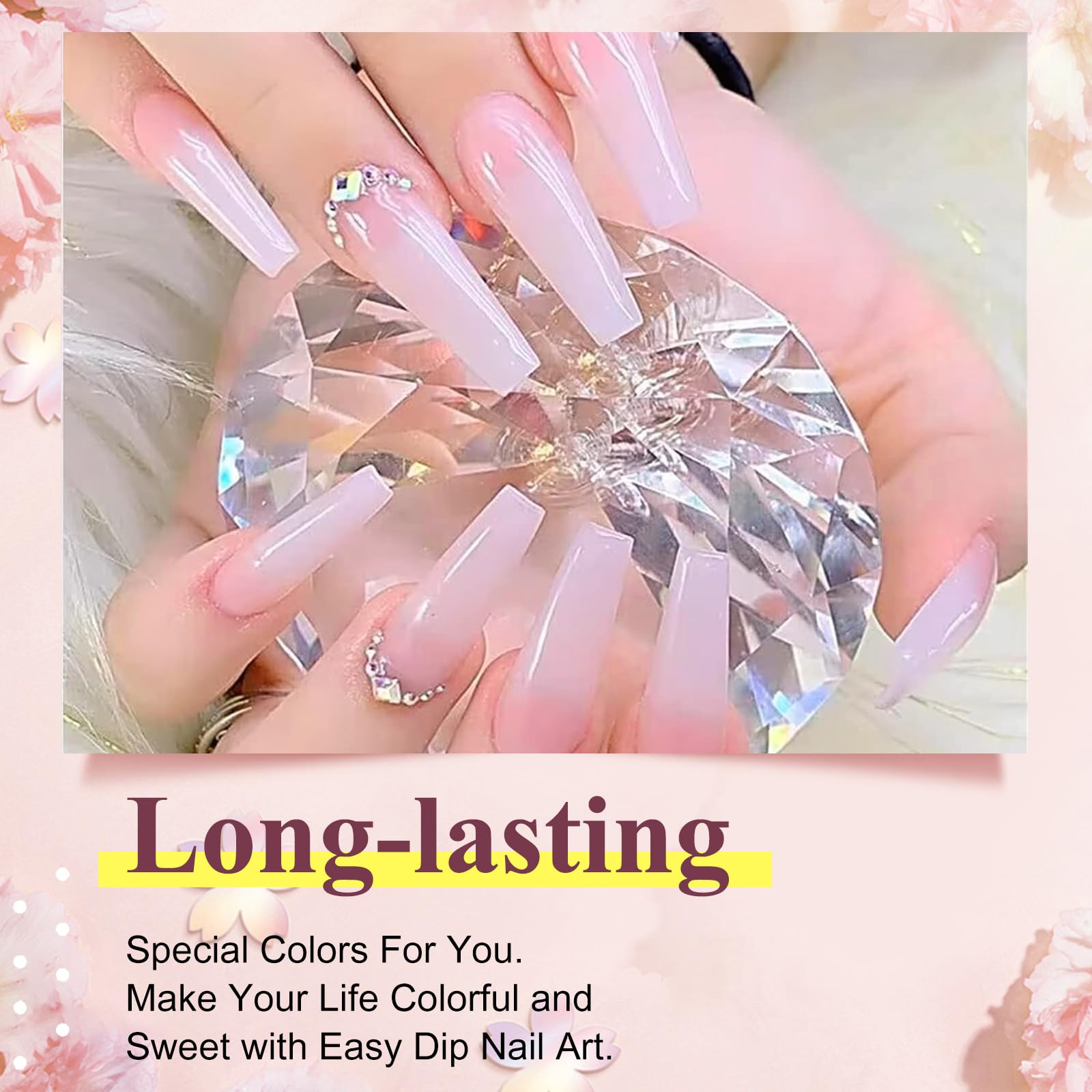 28g/Box Clear & Pink Dipping Powder for French Manicure - Natural Nail Foundation, White Dip Powder Nails Starter Kit - Perfect for Salon & Home Nail Art DIY
