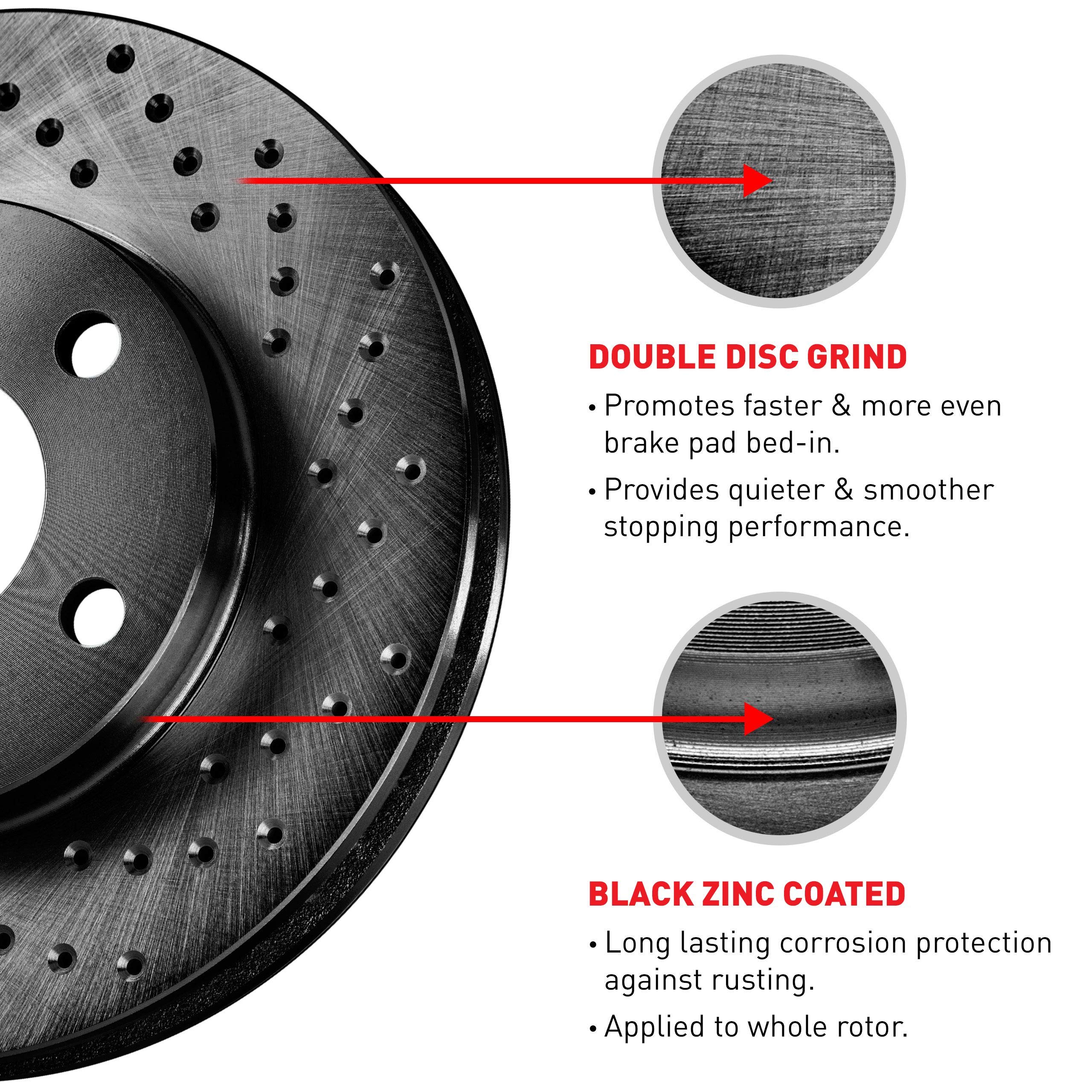 R1 Concepts Front Brake Pads and Rotors Kit - Ceramic Brake System for 1973-1974 Honda Civic | High-Performance Braking for Daily Commute & City Driving