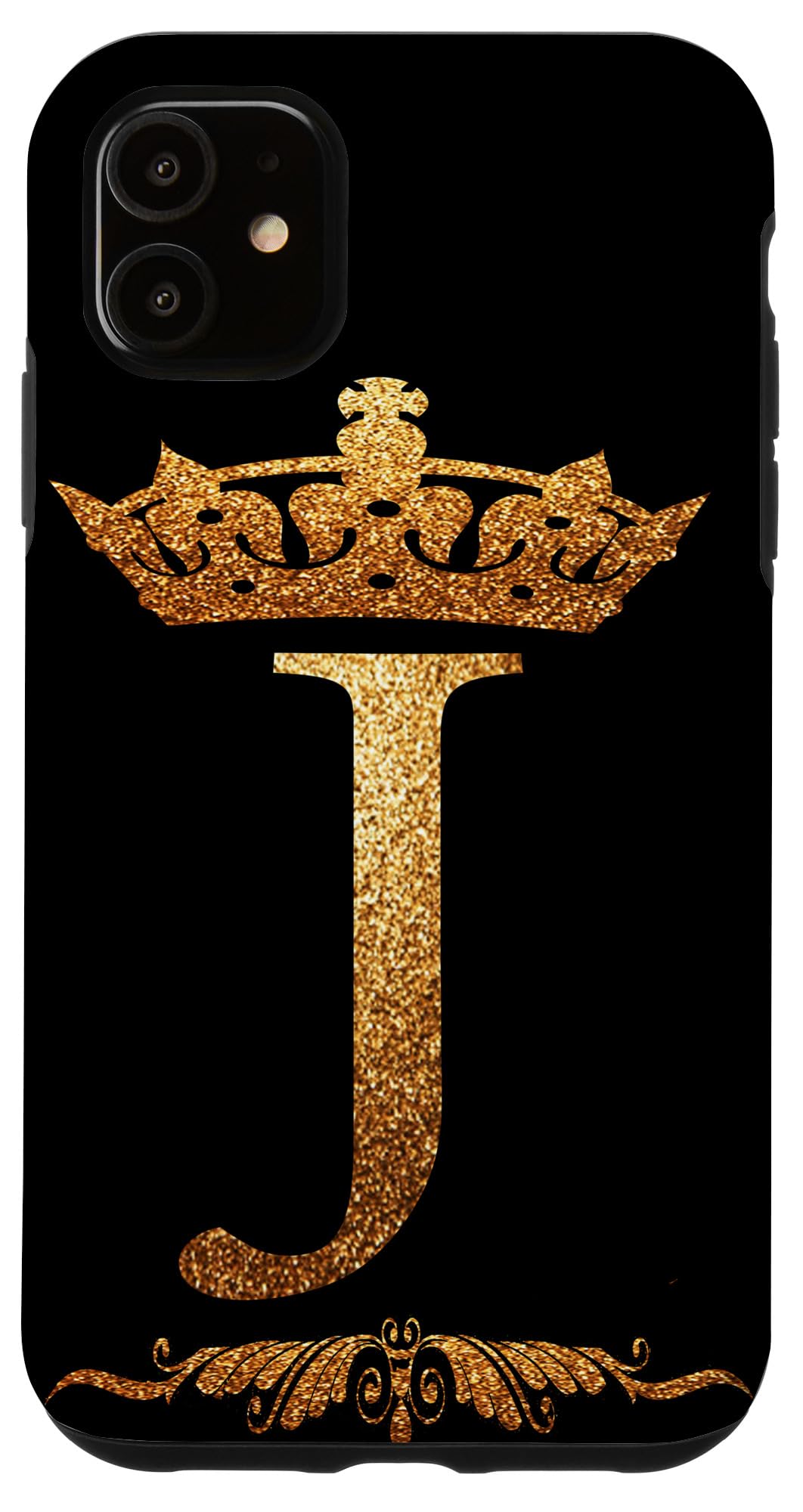 **Personalized iPhone 11 Phone Case - Letter J Initial Crown Design, Durable Protective Cover for Men & Women | Perfect Gift for Birthdays, Graduation, and Everyday Use**