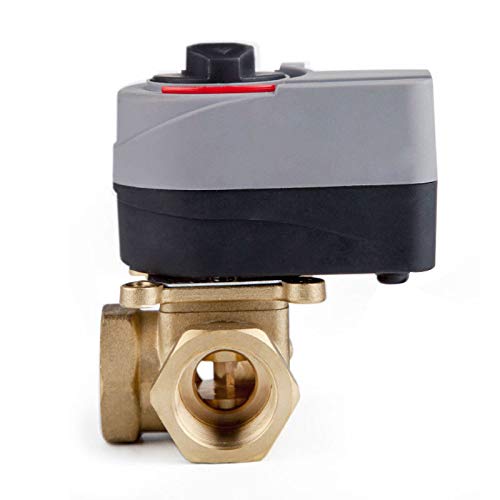 DN20 DN25 Electric Motorized Ball Valve - 3 Way Brass AC Actuator Valve for Water & Gas Control | Home, Industrial & HVAC Systems