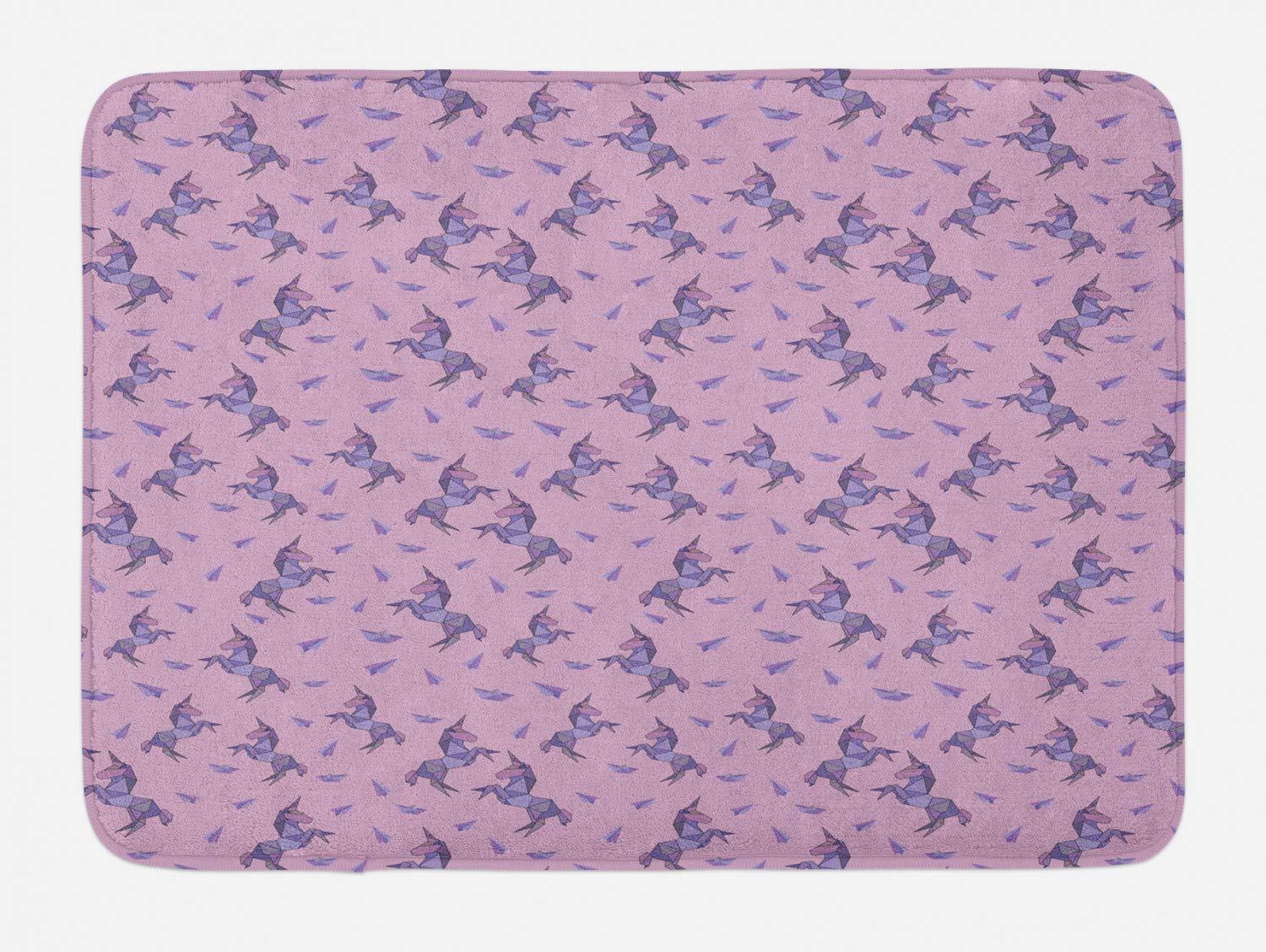 Ambesonne Unicorn Bath Mat - Non-Slip Plush Bathroom Rug with Fantasy Cartoon Design, 30