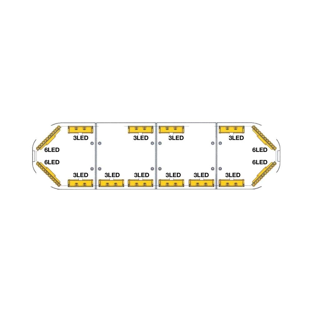Buyers Products 49-Inch LED Modular Light Bar with Amber Strobes - Heavy Duty Off-Road Truck Lighting for Emergency Vehicles & Work Trucks