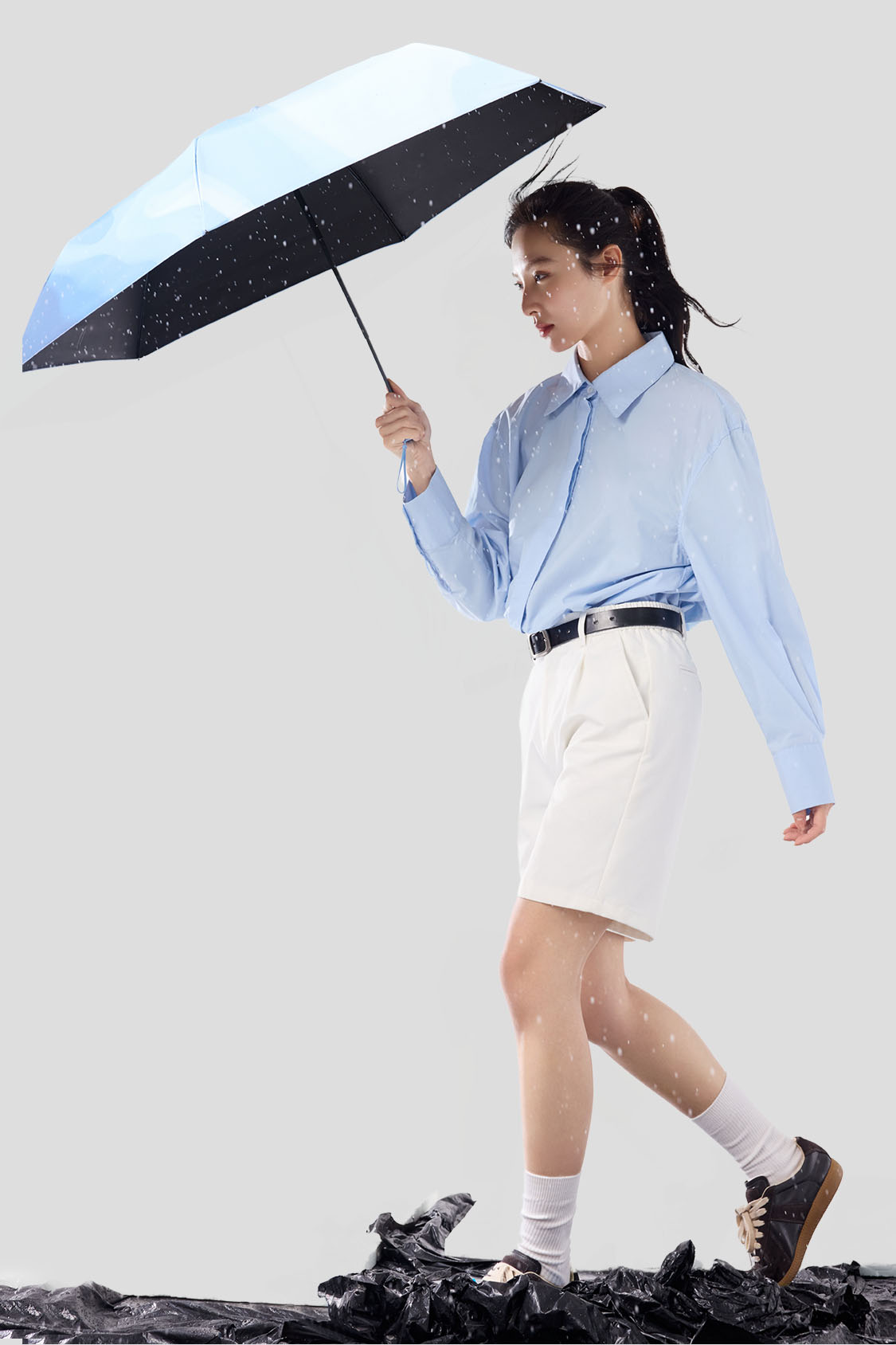 Dual 3 Fold Umbrella for Sun & Rain Protection - Compact Travel Umbrella for Men & Women - Perfect for Outdoor Activities, Commuting, and Beach Trips