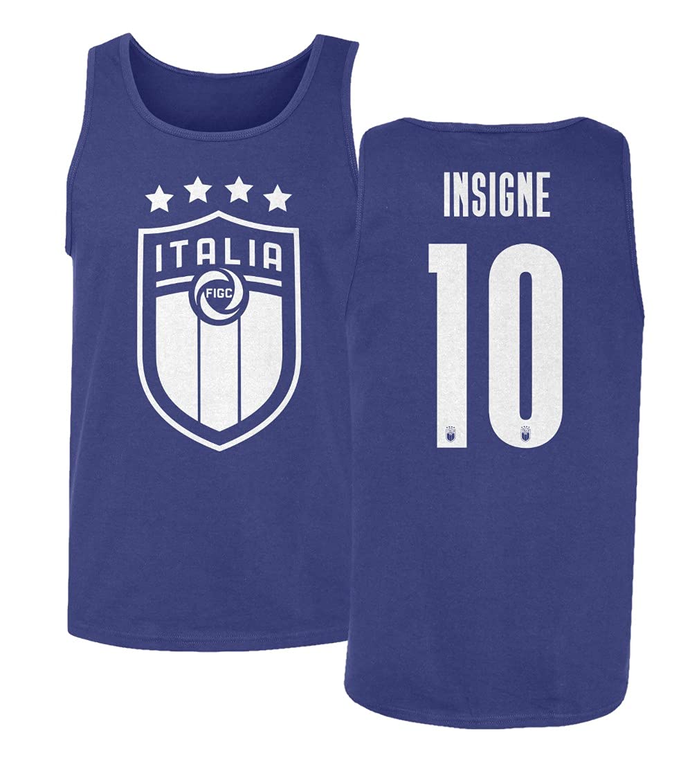 Italy #10 Insigne Soccer Jersey Style Tank Top - Spark Apparel Euro 2020 Football Shirt for Men | Game Day, Fan Wear & Casual Outfits