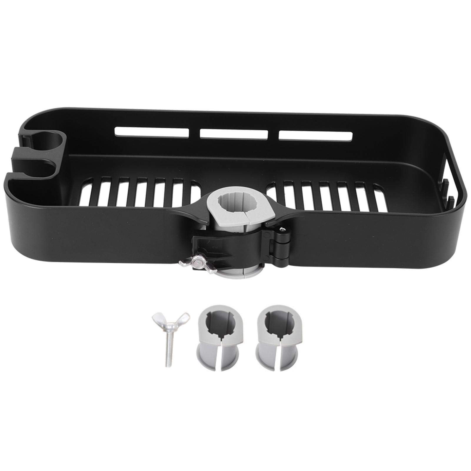 Kuuleyn Adjustable ABS Matte Black Shower Storage Shelf Rack with Shower Head Holder - Multifunctional Bathroom Organizer for Shower Caddy, Toiletries & Bath Accessories | Perfect for Small Bathrooms, Apartments & Dorm Showers
