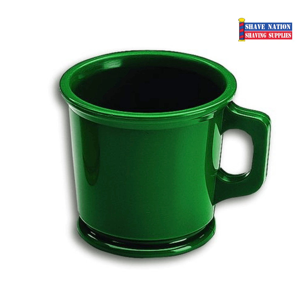 Marvy Unbreakable Green Shaving Lather Mug - Durable Shaving Bowl for Men, Classic Barber Style Shave Cream Container - Perfect for Home Grooming & Professional Barbershops