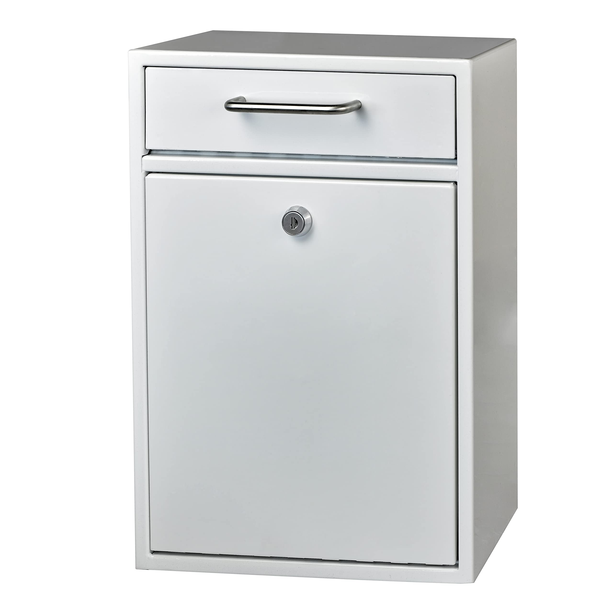 Mail Boss 7420 High Security Steel Locking Wall Mounted Mailbox - Secure Office Drop Box, Suggestion Box & Letter Deposit - Durable Alpine White Mail Collection Solution for Homes, Businesses & Apartments