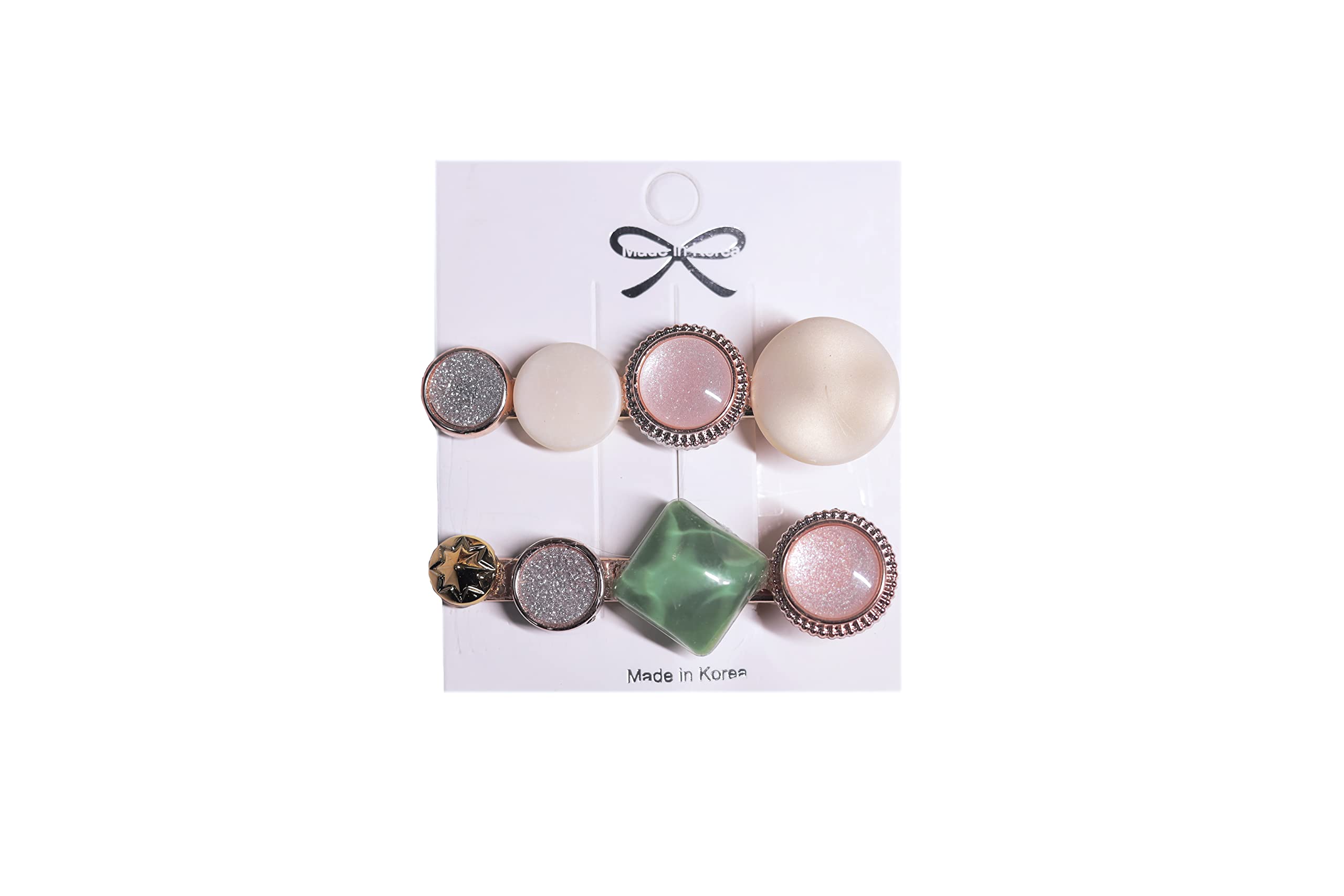 Sparkling Pink Heart-Shaped Rhinestone Hair Clips - Pack of 6 Multicolor Hairpins for Women & Girls (Perfect for Parties, Weddings & Everyday Style)