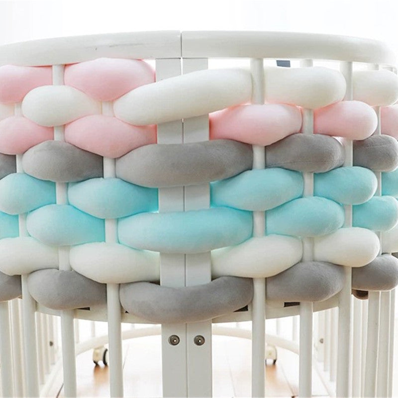 CozyGuard Soft Woven Braid Knot Baby Crib Bumper - Breathable Nursery Bed Rail Protector for Safe Sleeping & Toddler Safety | Perfect for Newborns, Infants & Daycare Use