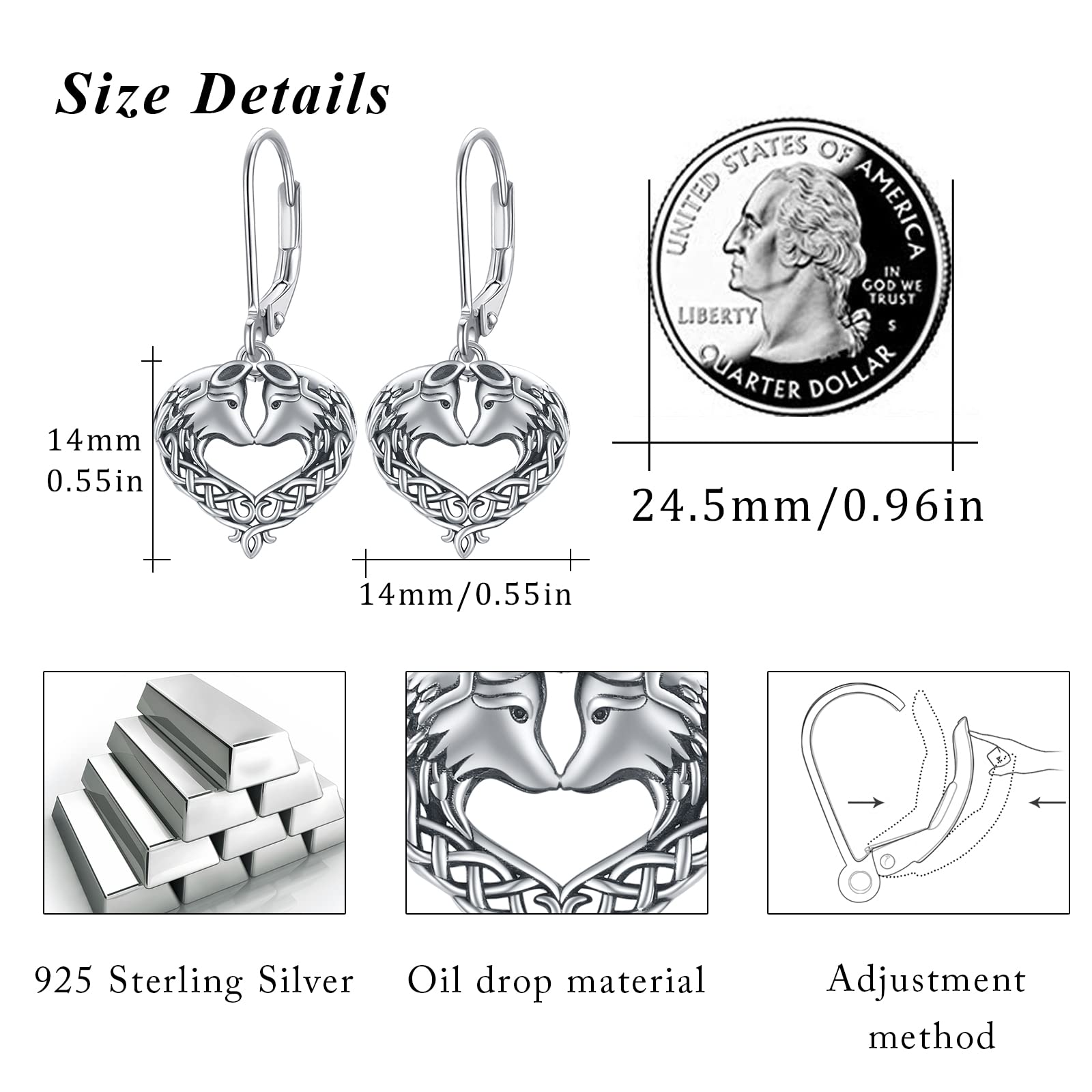 925 Sterling Silver Celtic Animal Earrings for Women - Dragon, Horse & Wolf Dangle Drop Earrings | Unique Handmade Jewelry Gifts for Her | Perfect for Parties, Weddings & Everyday Wear
