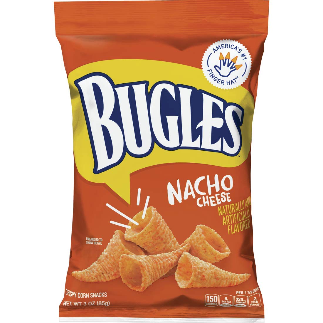 Crunchy Bugles Nacho Cheese Corn Snacks - 3 Oz (Pack of 6) | Perfect for Parties, Movie Nights & On-the-Go Snacking