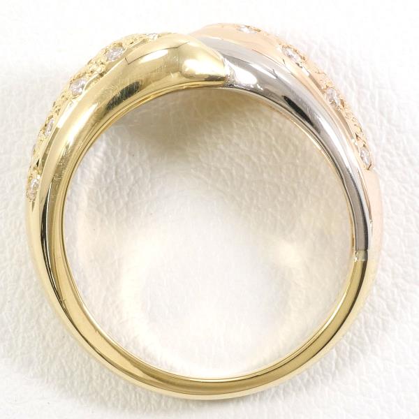 18K Yellow Gold, White Gold & Pink Gold Diamond Ring for Women - Elegant Engagement, Wedding & Anniversary Jewelry Gift