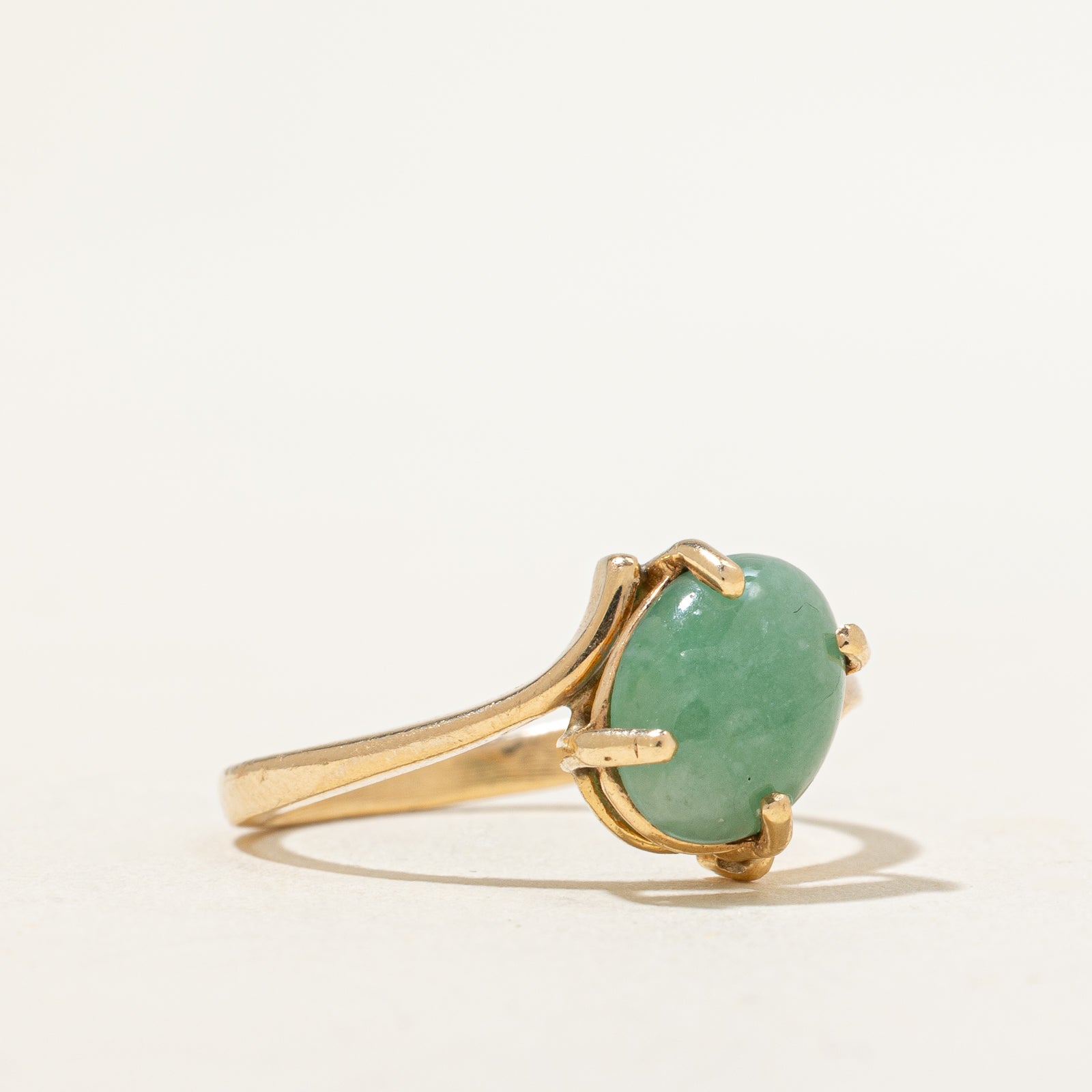 1.50ct Oval Cabochon Jadeite Ring - Size 6.5 | Natural Green Jade Jewelry for Women | Perfect for Weddings, Anniversaries & Special Occasions